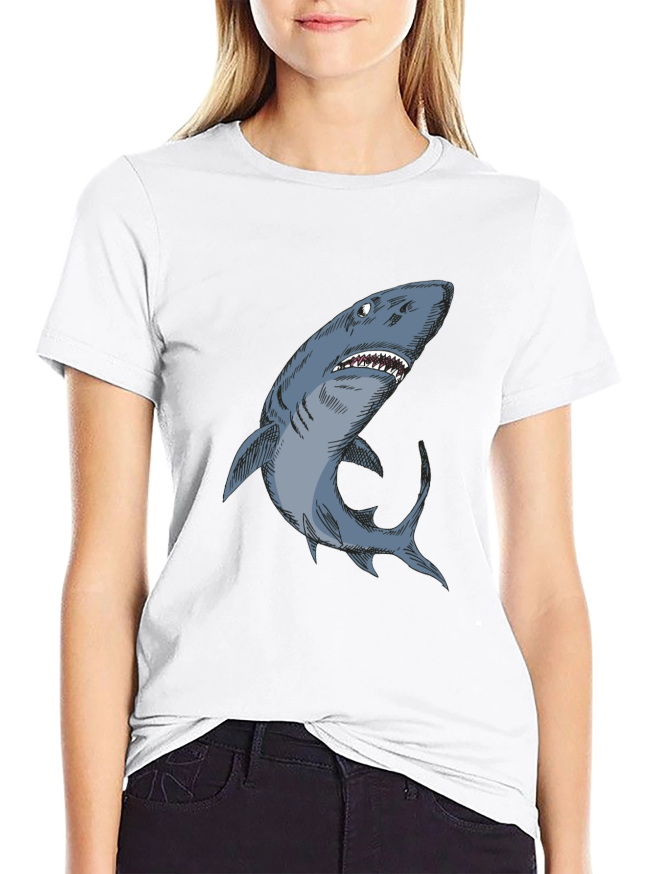 Shark Graphic Black T-Shirt - Unique Design