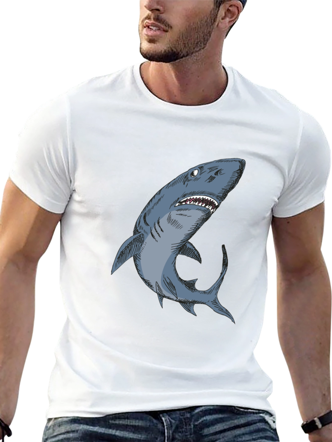 Shark Graphic Black T-Shirt - Unique Design
