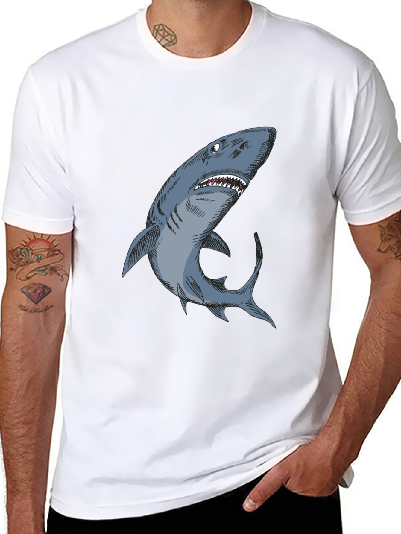 Shark Graphic Black T-Shirt - Unique Design