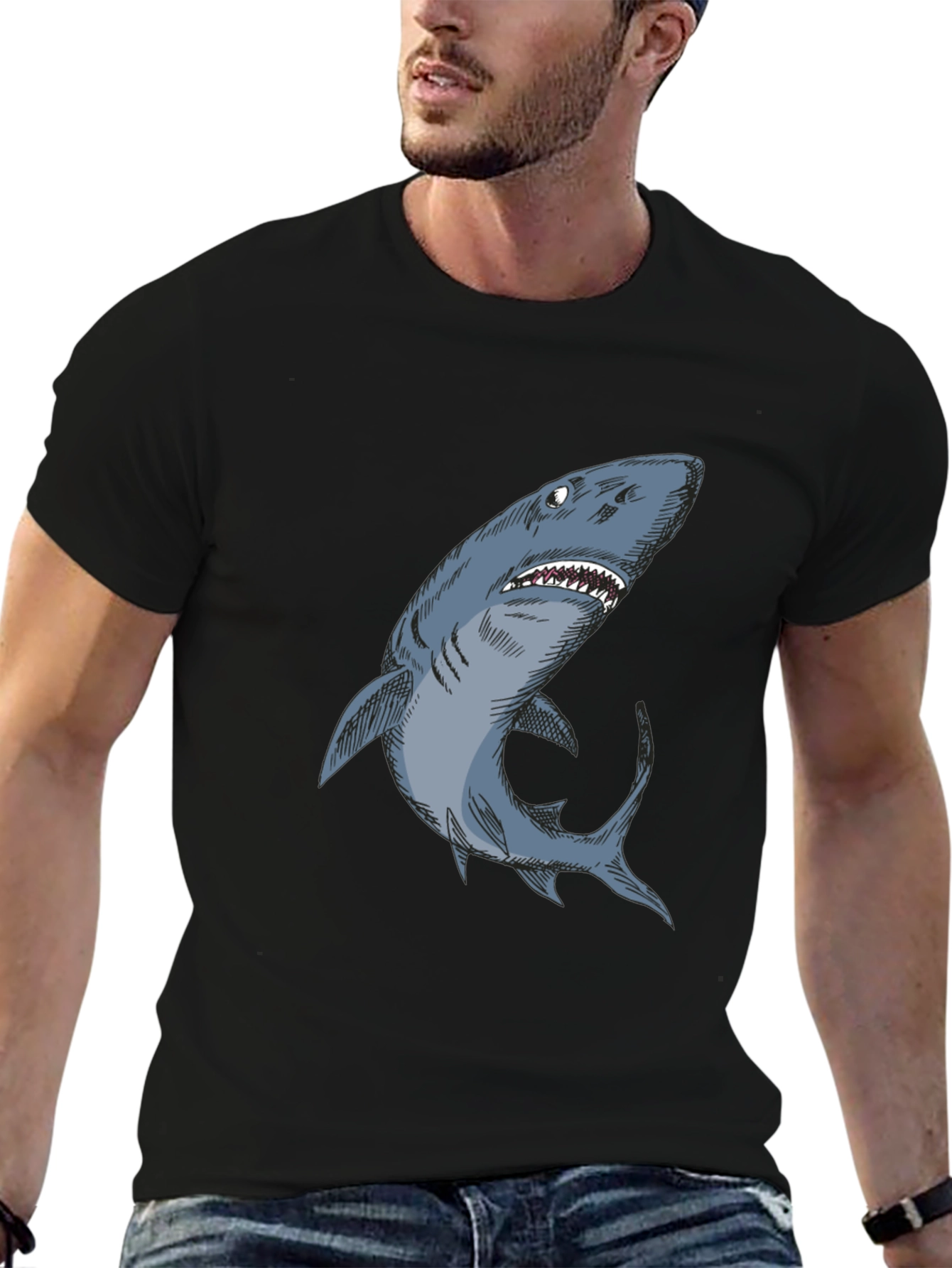 Shark Graphic Black T-Shirt - Unique Design