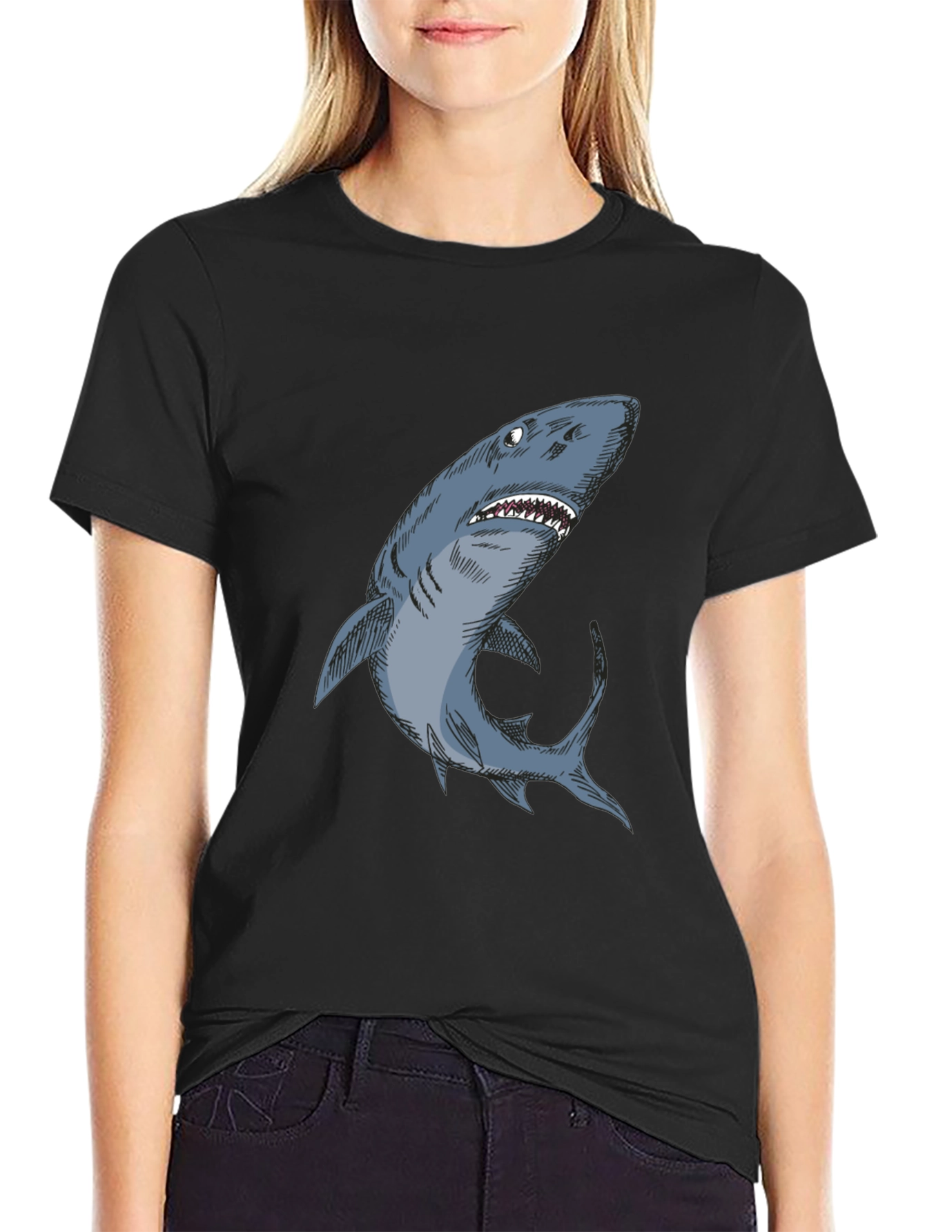 Shark Graphic Black T-Shirt - Unique Design