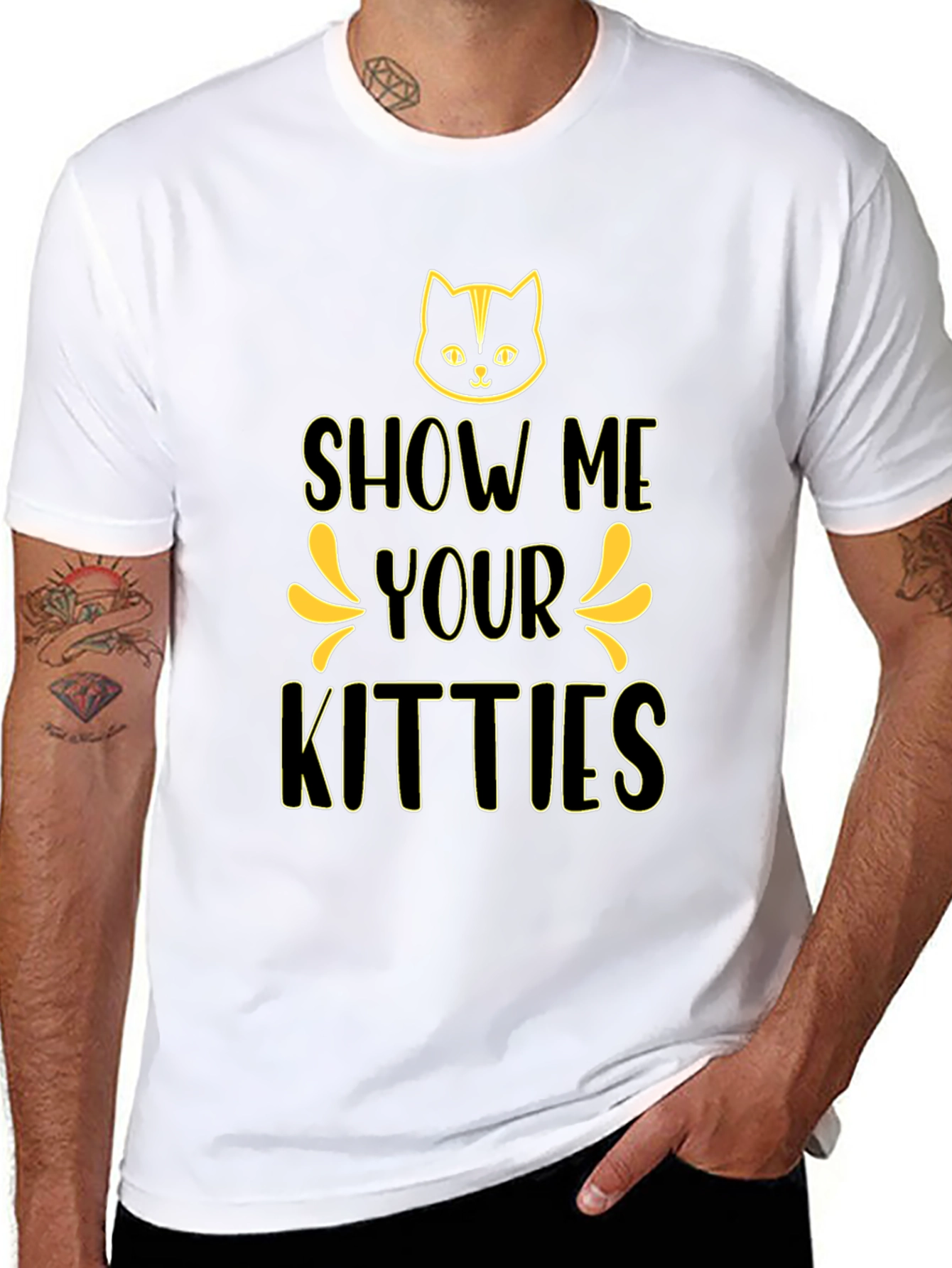 Show Me Your Kitties Black T-Shirt