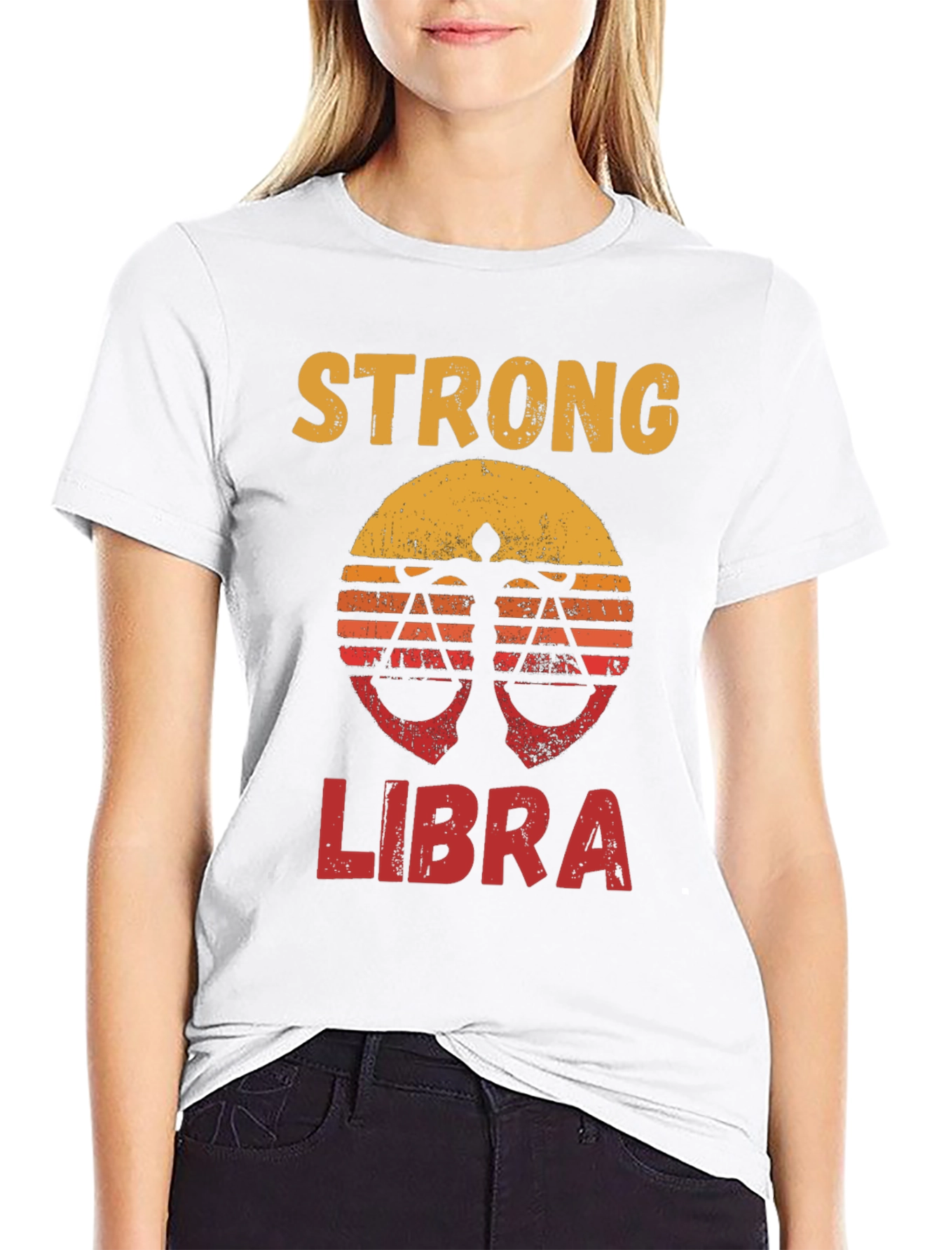 Strong Libra Zodiac T-Shirt - Black Tee