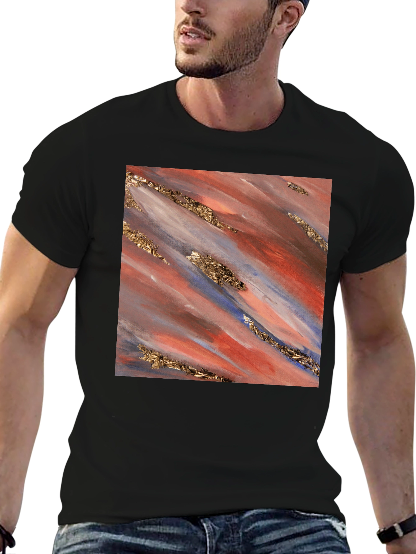 Abstract Art Mens Black T-Shirt
