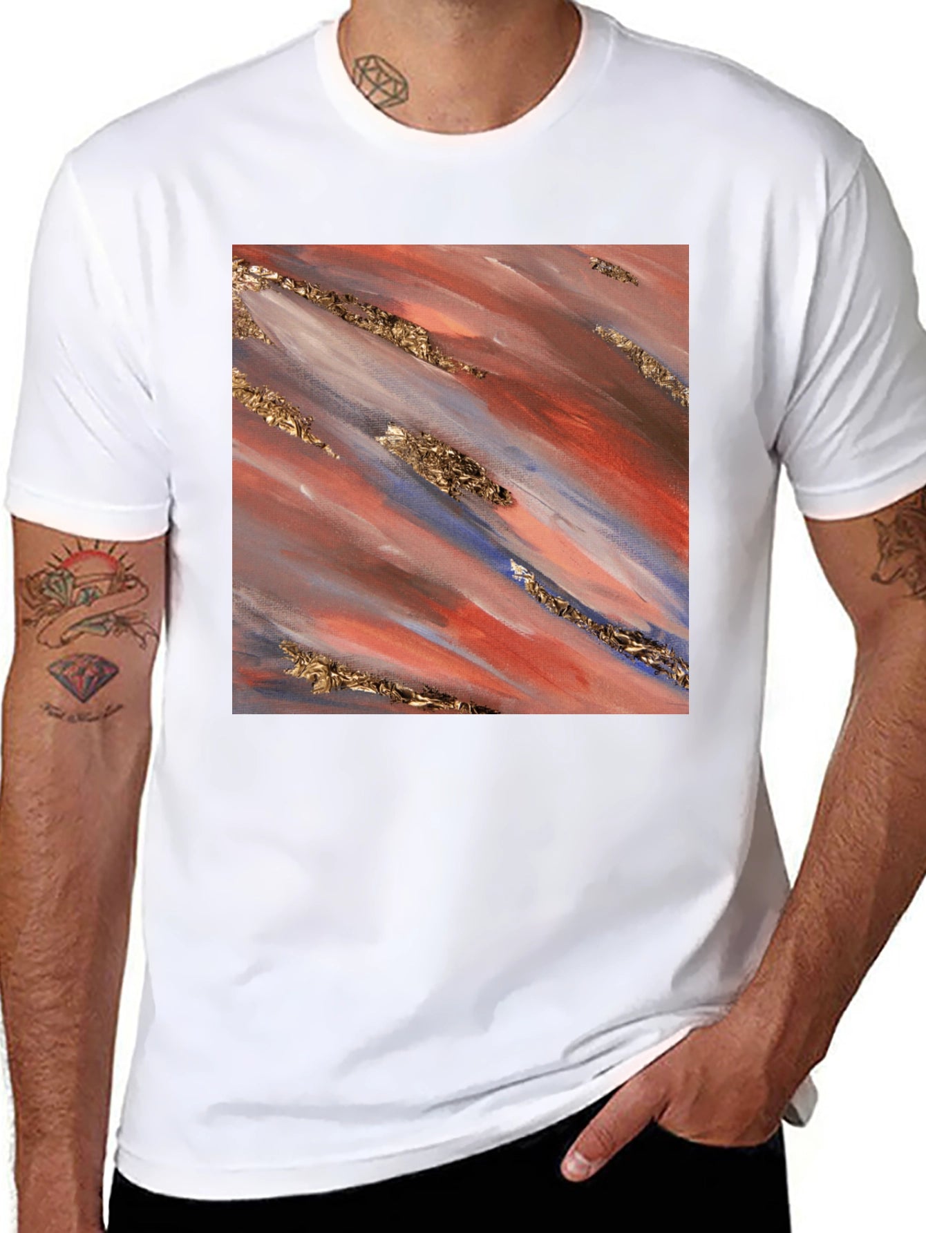 Abstract Art Mens Black T-Shirt