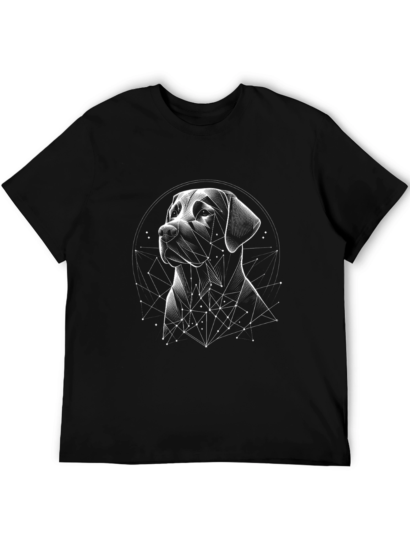 Geometric Dog Graphic Tee - Modern Style