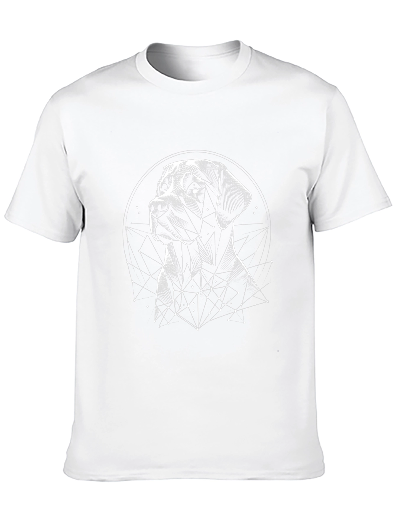 Geometric Dog Graphic Tee - Modern Style