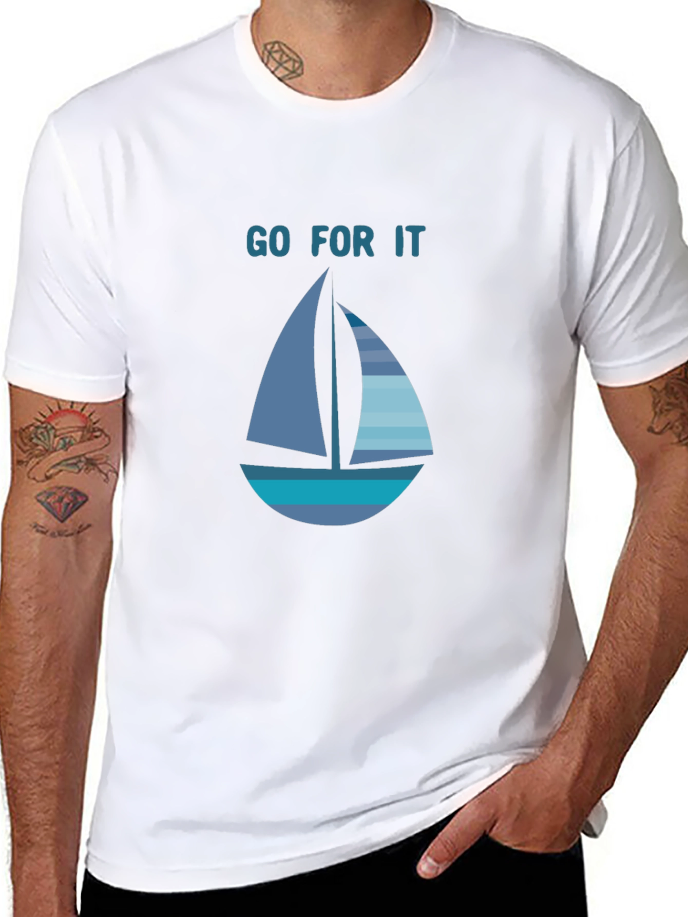 Go For It Sailboat Graphic T-Shirt