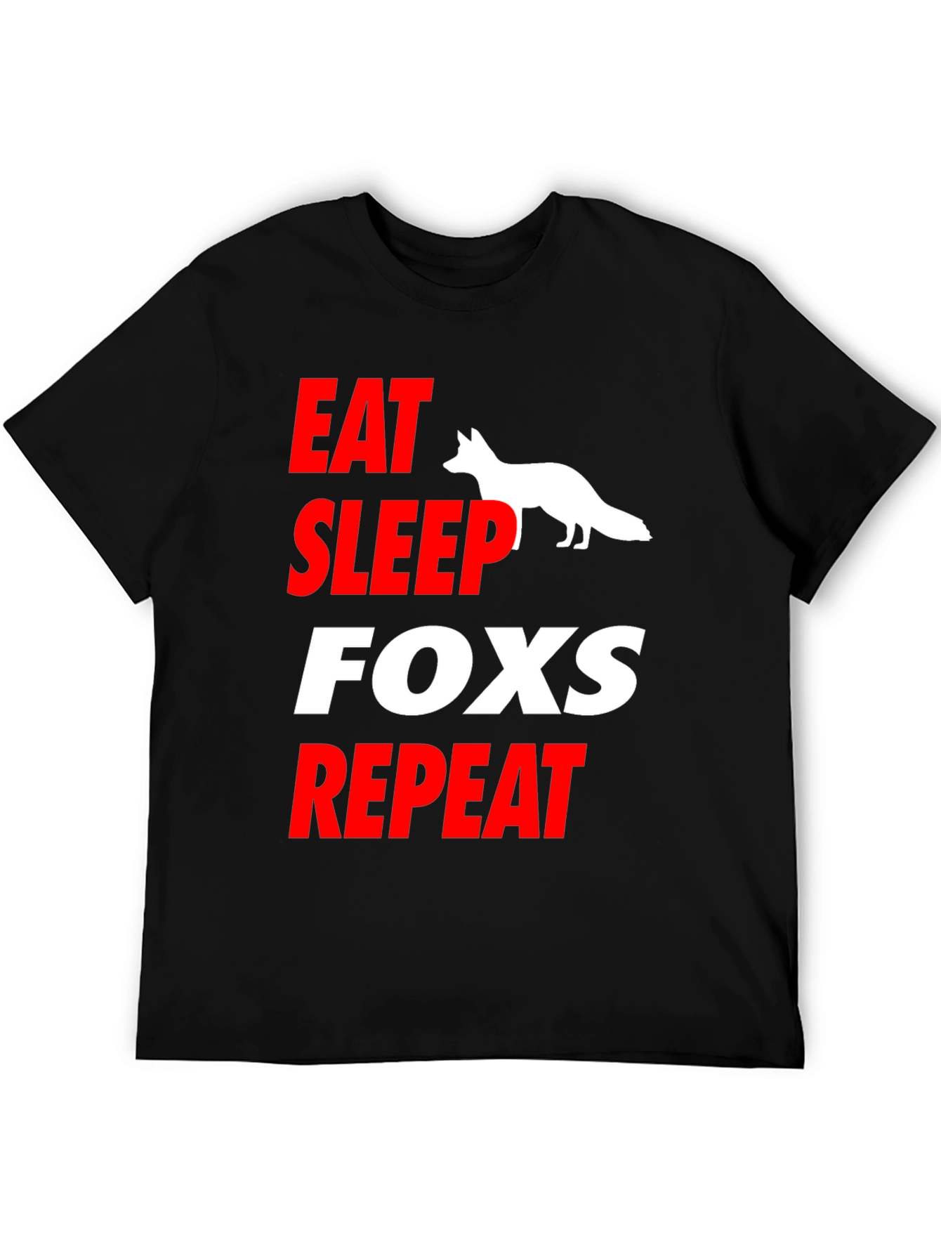 Eat Sleep Fox Repeat T-Shirt Fun Animal Tee