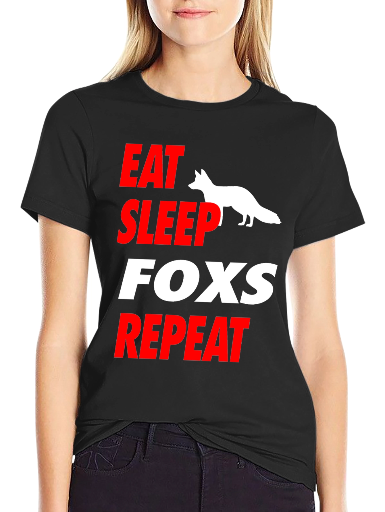 Eat Sleep Fox Repeat T-Shirt Fun Animal Tee