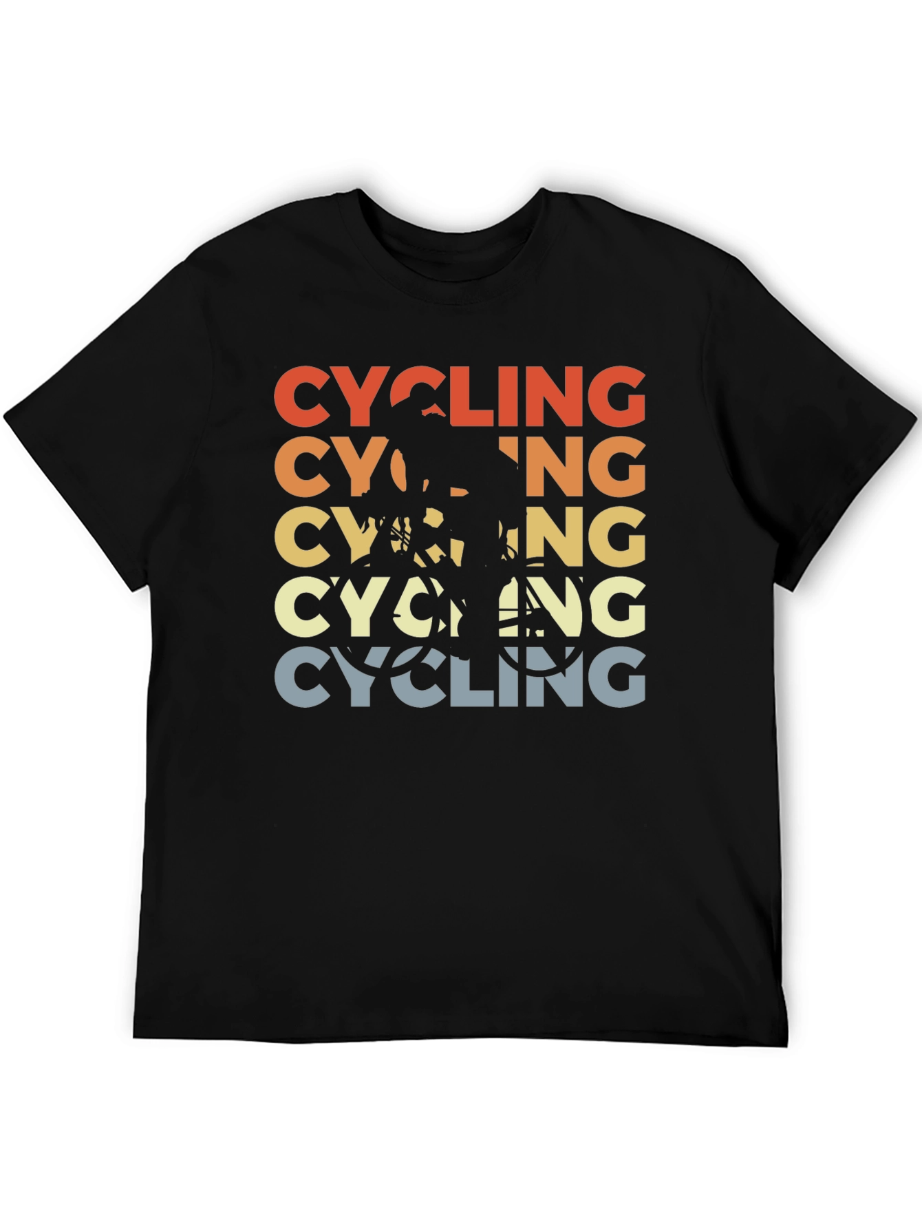 Cycling Retro Graphic T-Shirt - Black