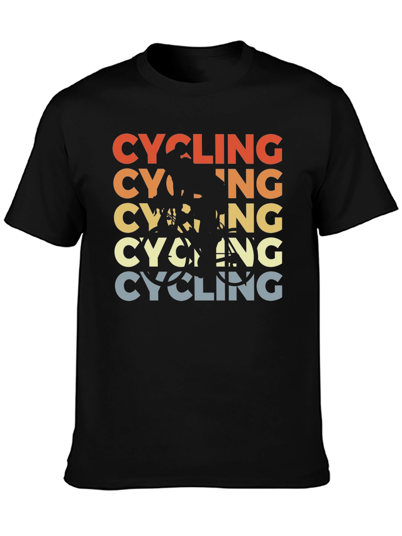 Cycling Retro Graphic T-Shirt - Black