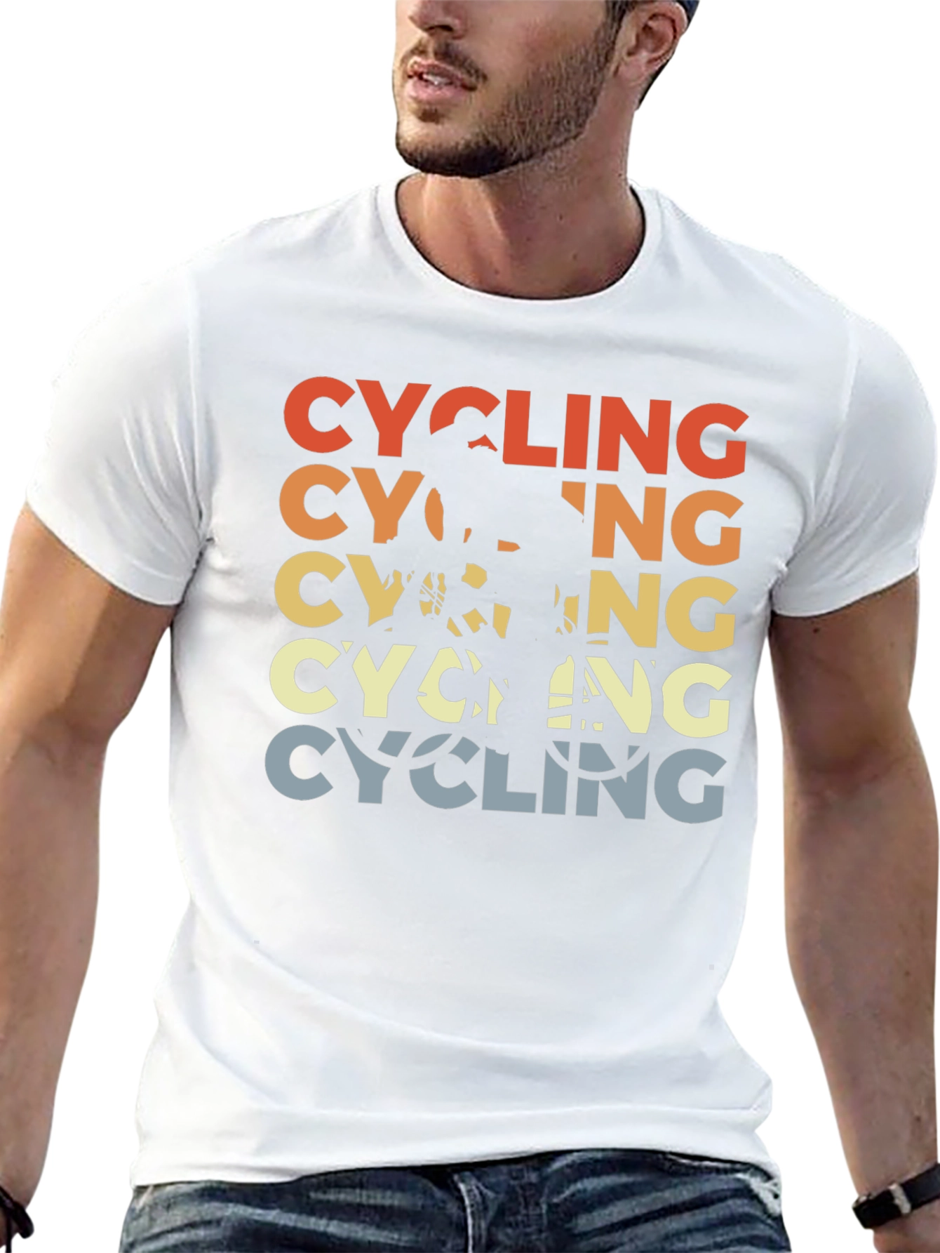 Cycling Retro Graphic T-Shirt - Black