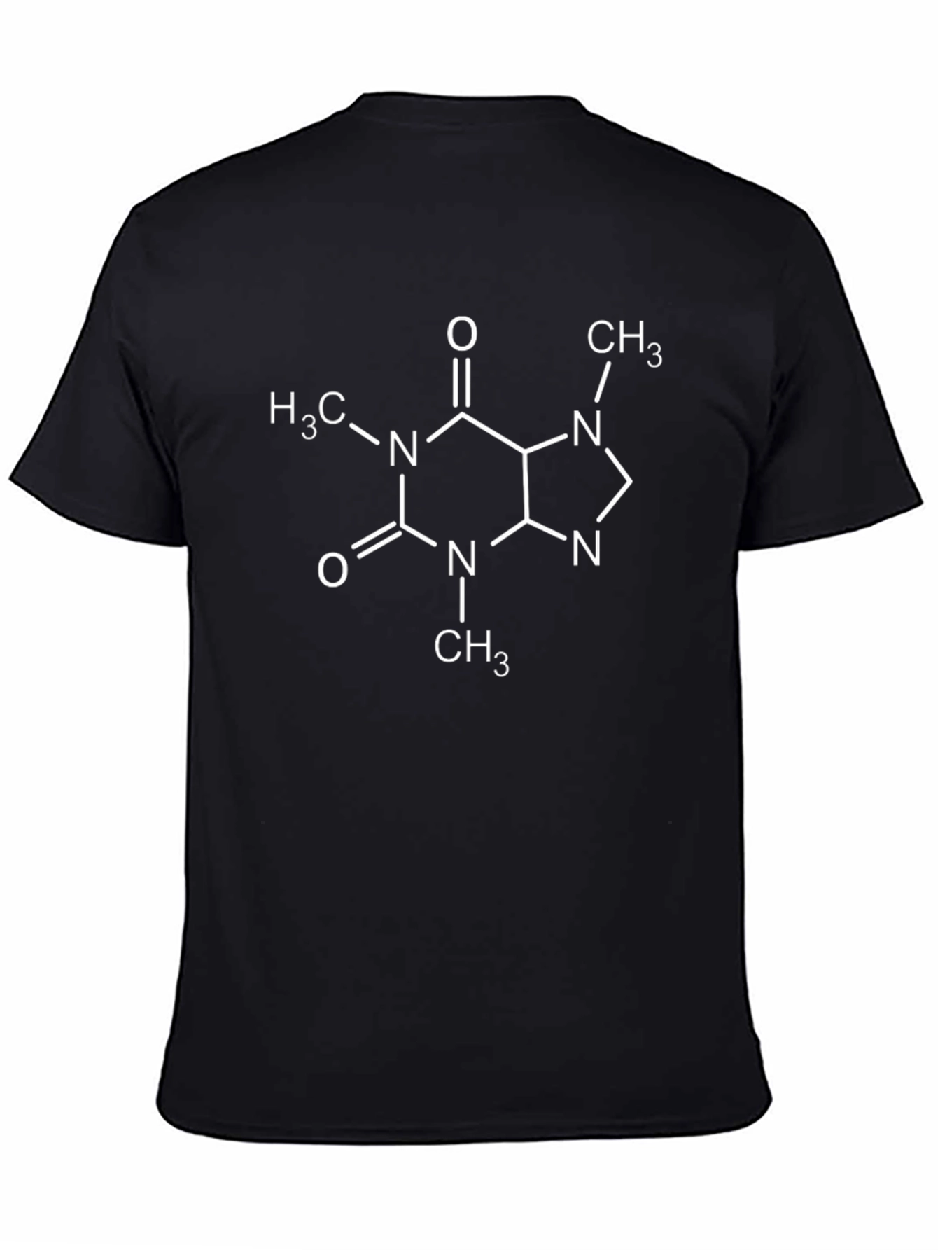 Caffeine Molecule Graphic Tee - Black Cotton T-Shirt