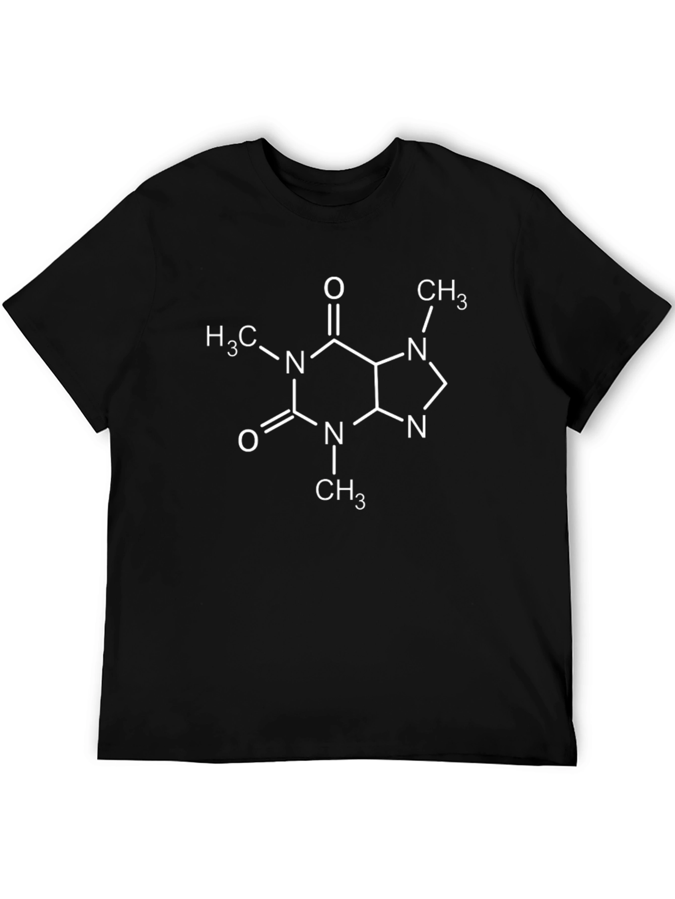 Caffeine Molecule Graphic Tee - Black Cotton T-Shirt