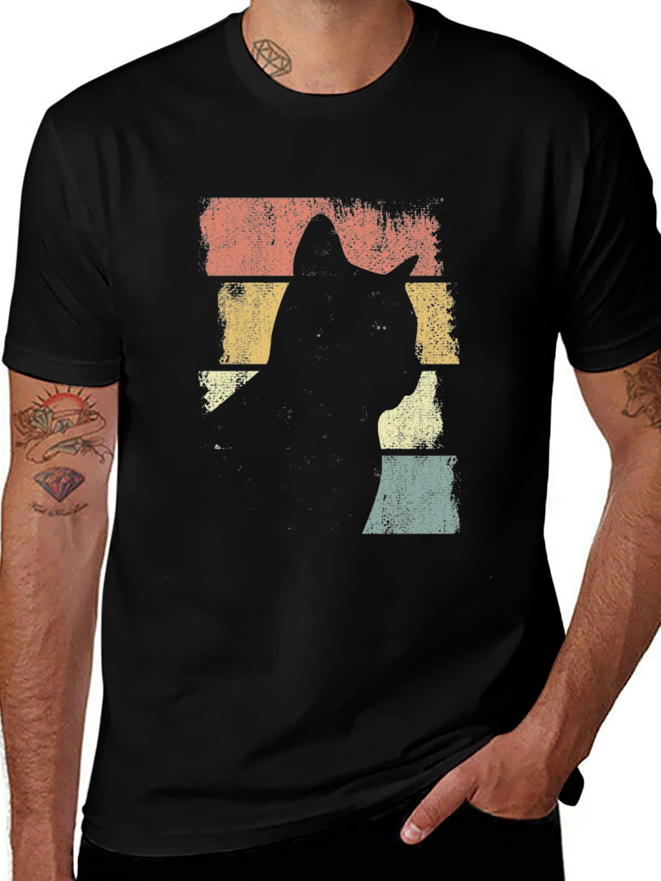 Retro Cat Silhouette T-Shirt