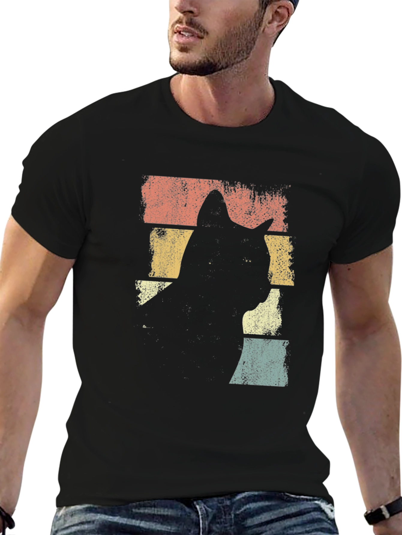 Retro Cat Silhouette T-Shirt