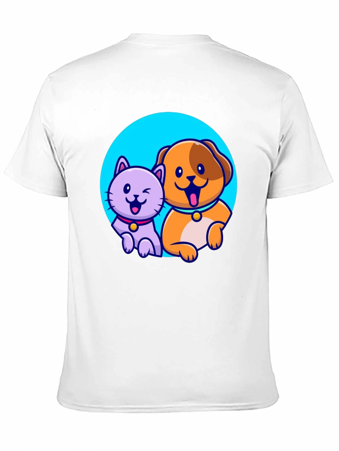 Cute Cartoon Cat and Dog T-Shirt