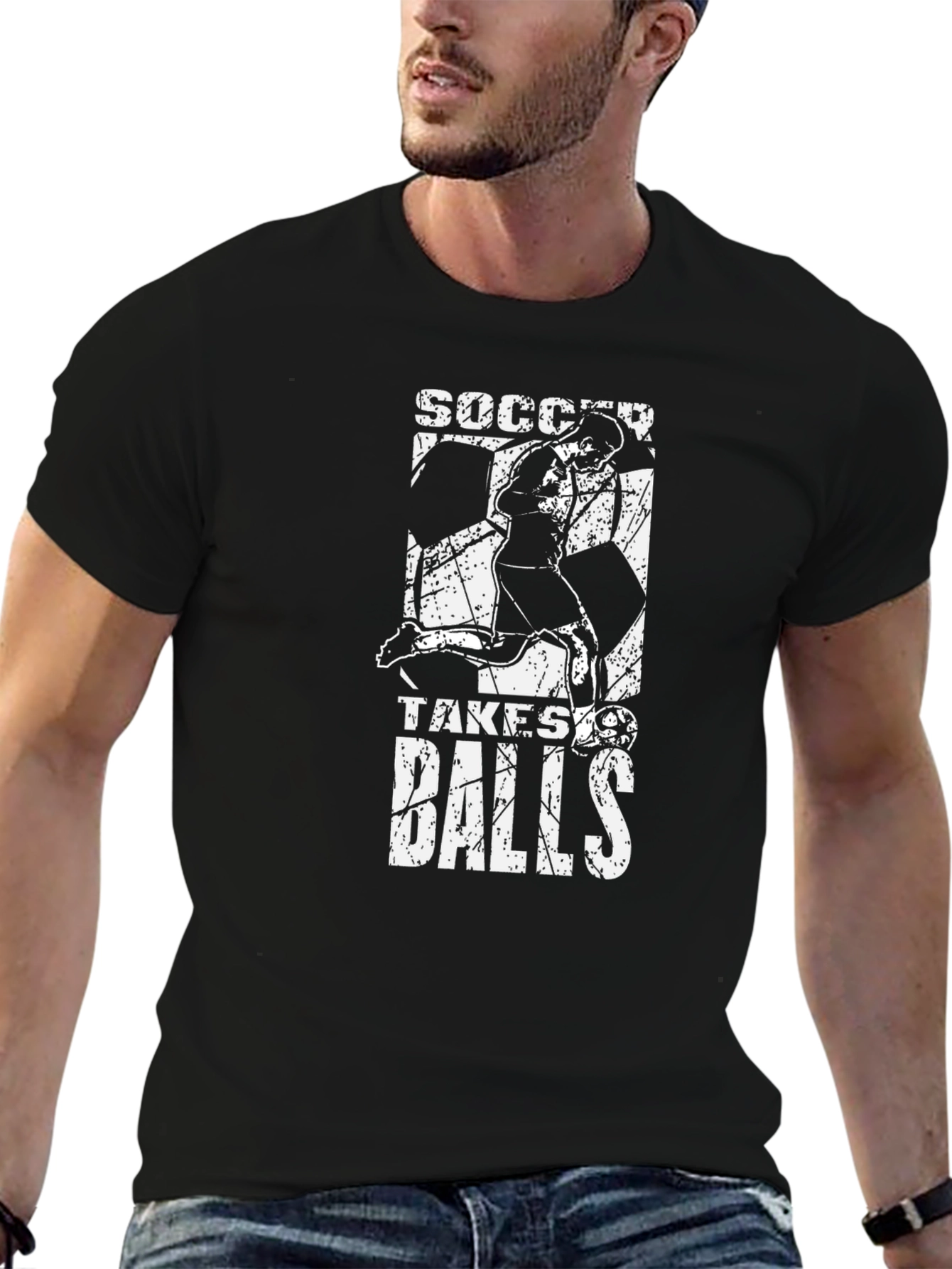 Soccer Takes Balls Graphic T-Shirt