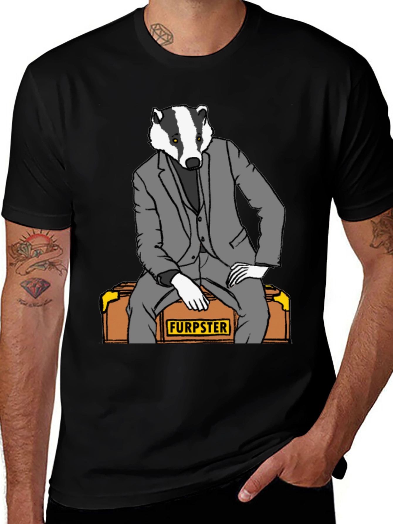 Furpster Badger Graphic T-Shirt - Unique Design