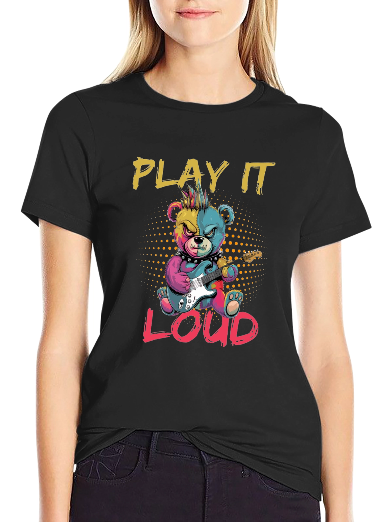 Play It Loud Bear Graphic T-Shirt