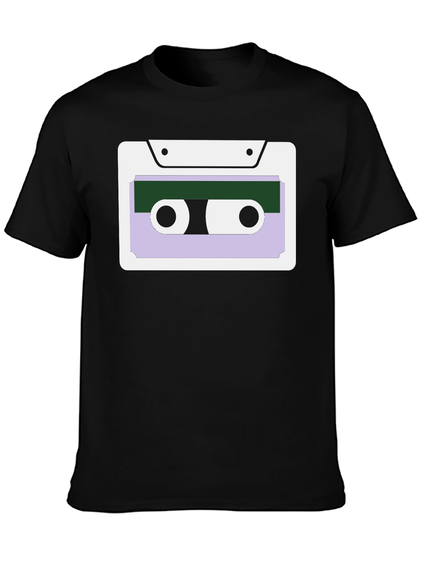 Retro Cassette Tape Graphic T-Shirt - Black