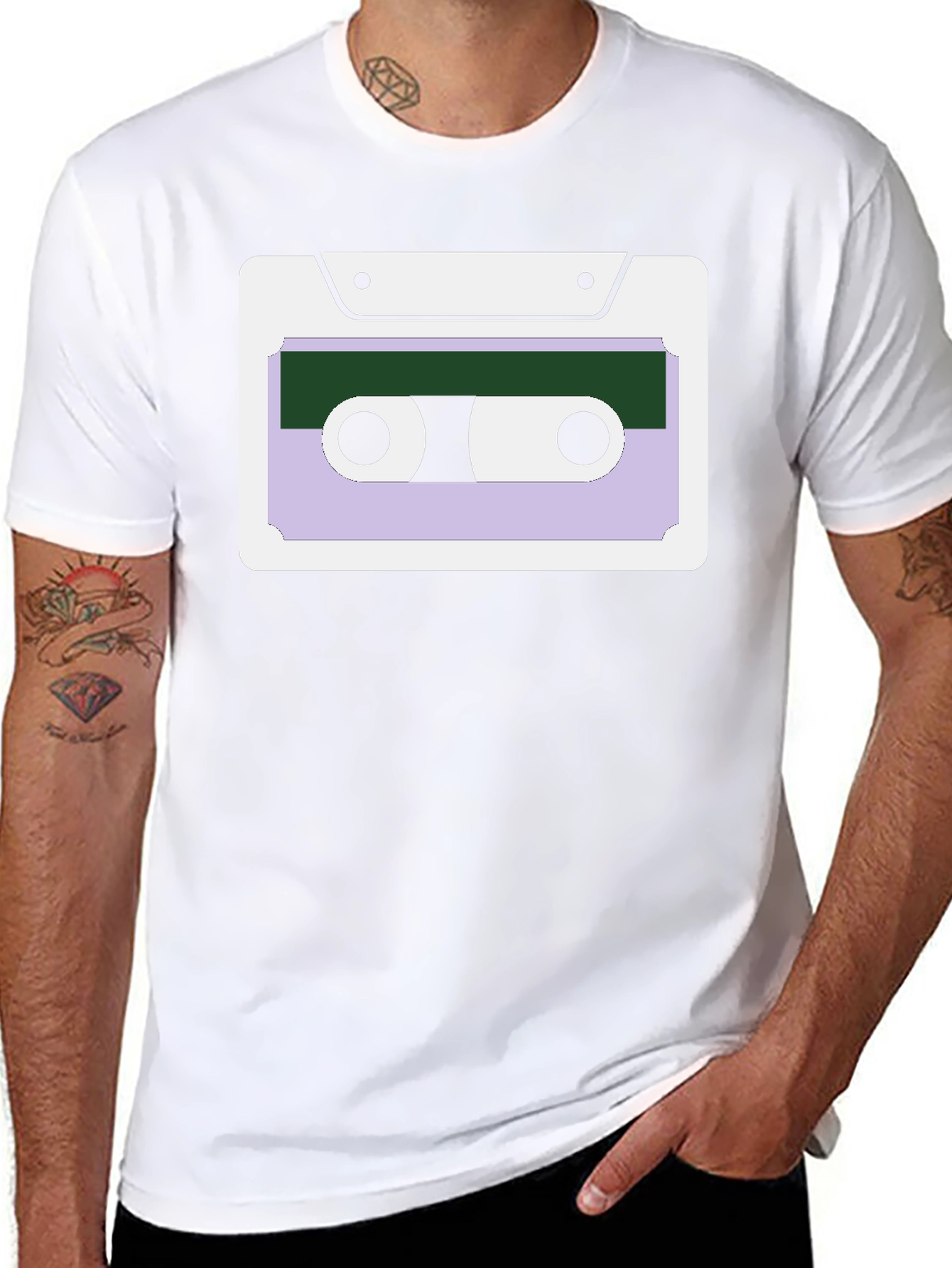 Retro Cassette Tape Graphic T-Shirt - Black