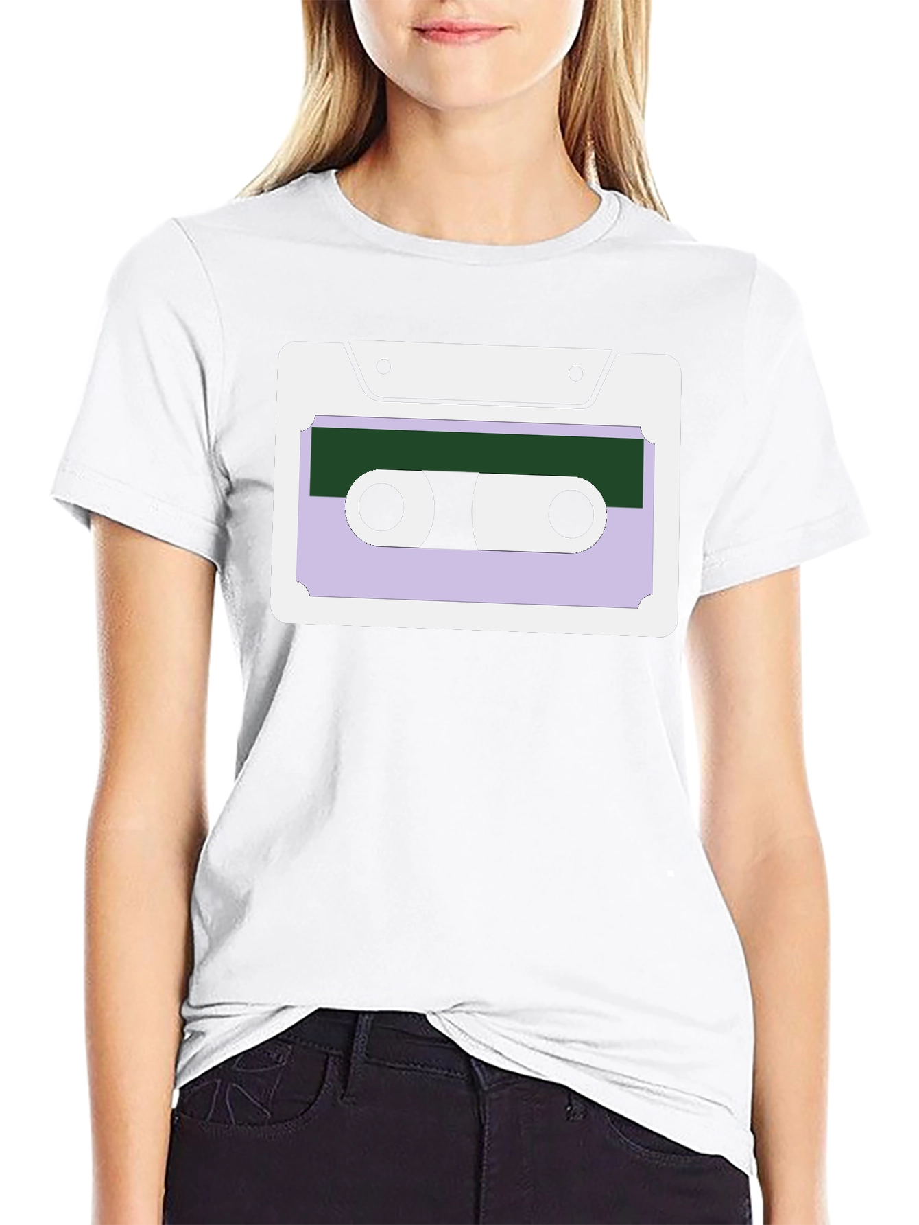 Retro Cassette Tape Graphic T-Shirt - Black