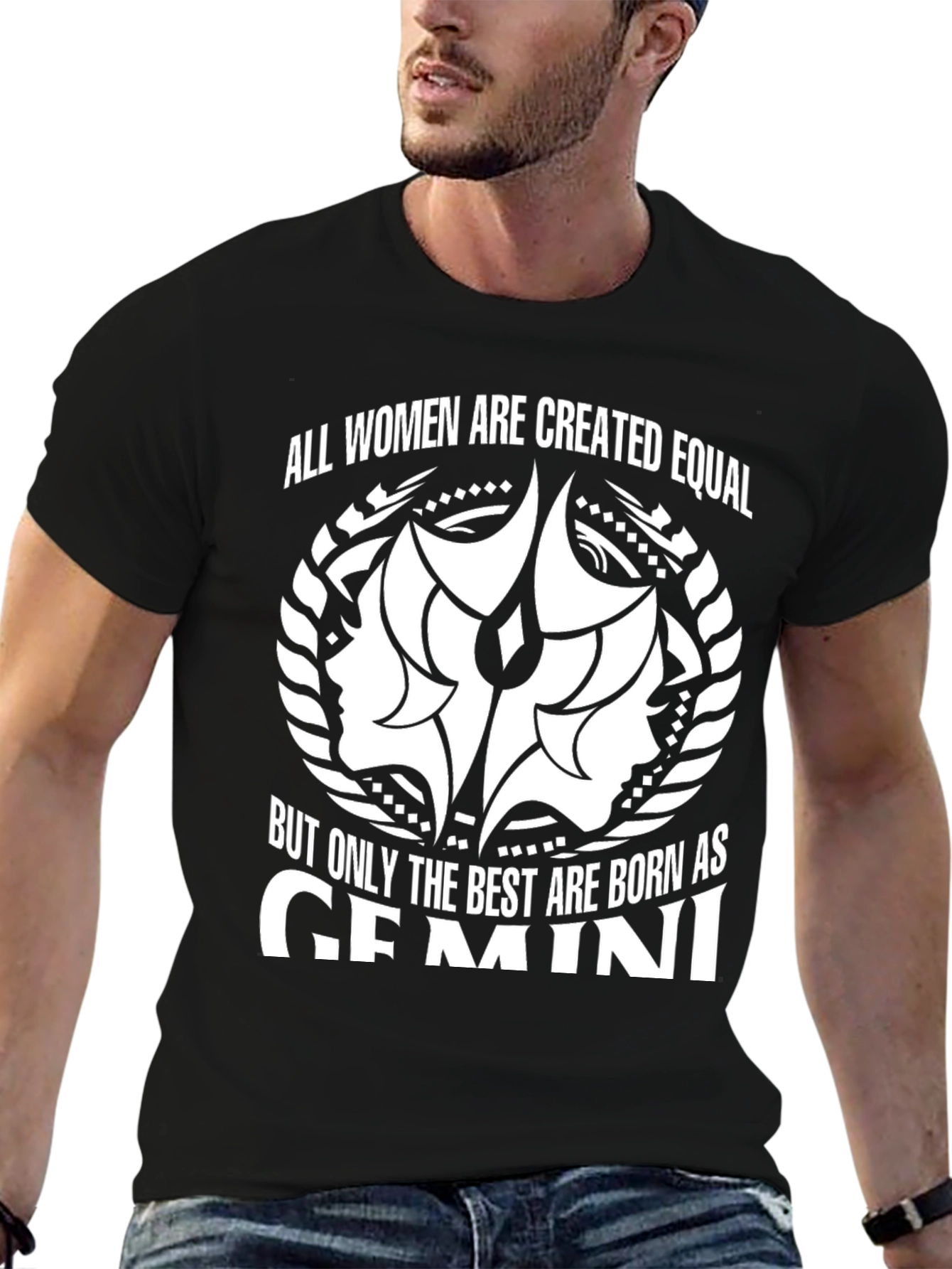 Gemini Zodiac Womens T-Shirt - Black Graphic Tee