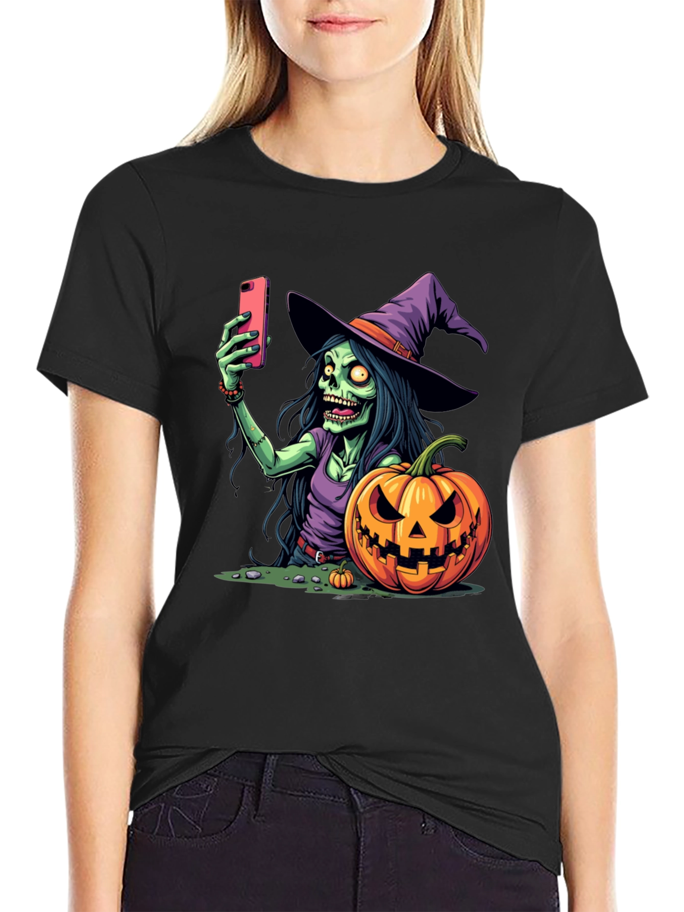 Halloween Witch Selfie T-Shirt