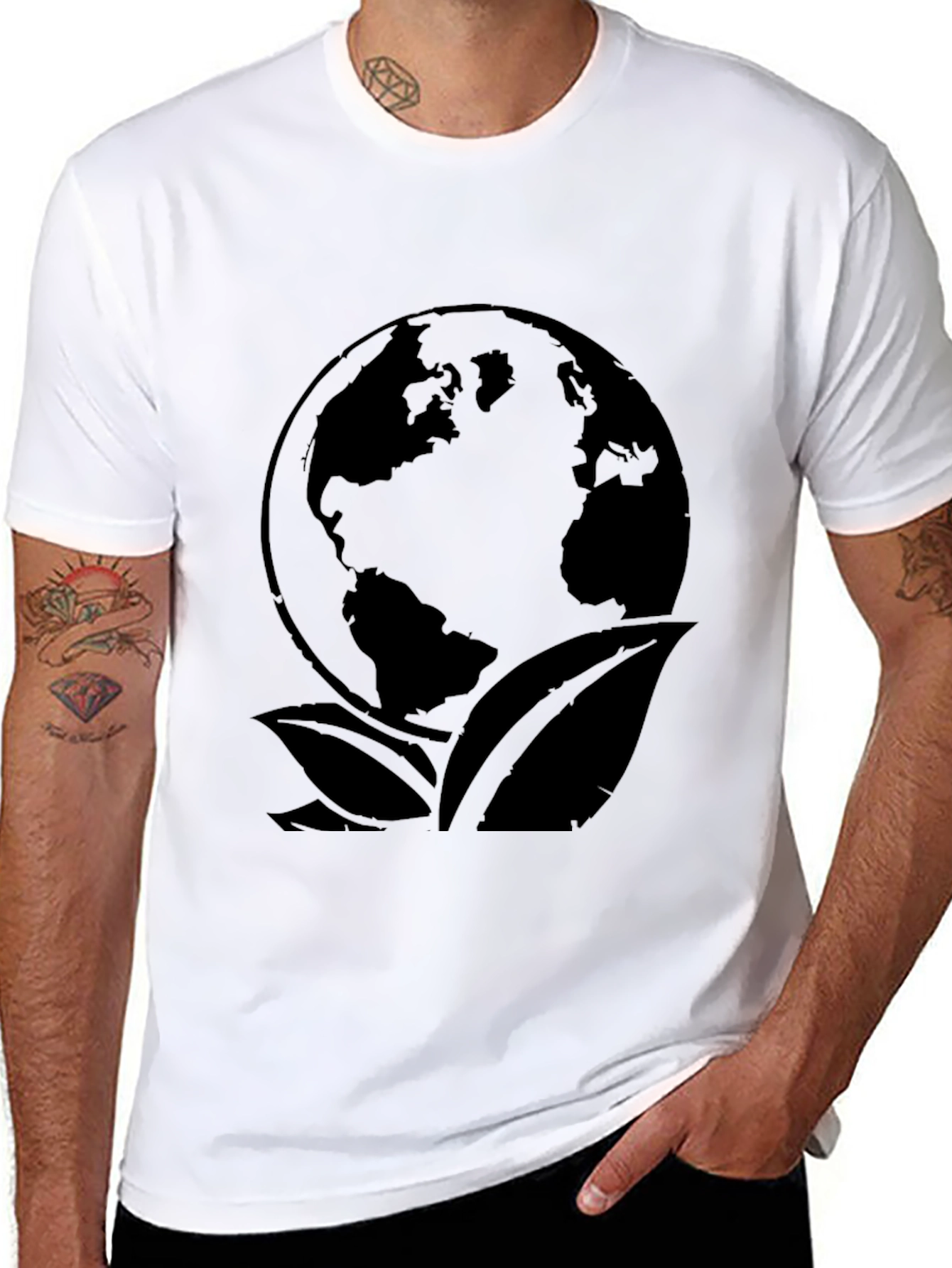 Eco Earth T-Shirt - Organic Cotton Globe Design