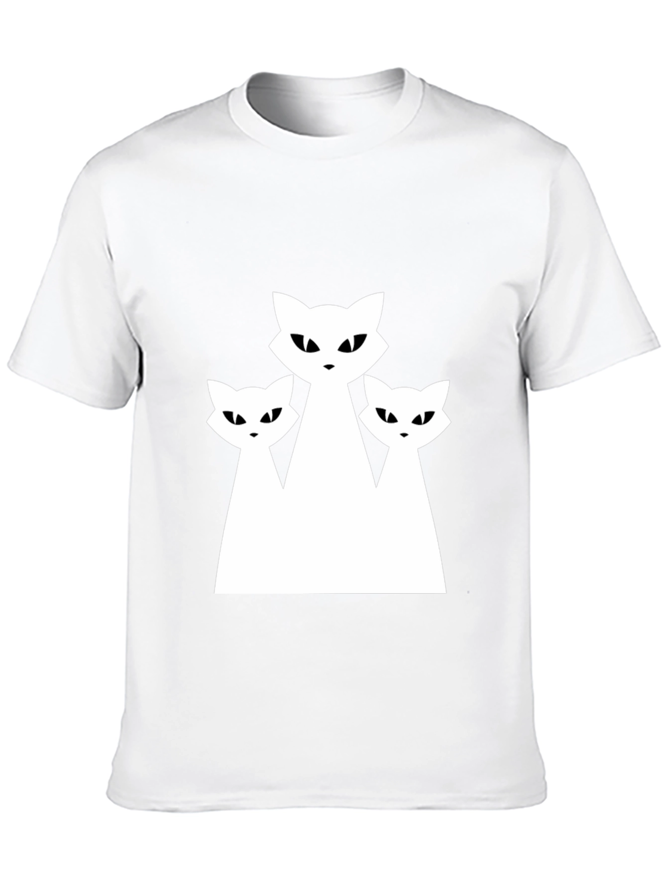 Three Cats Graphic Tee - Black Cotton T-Shirt