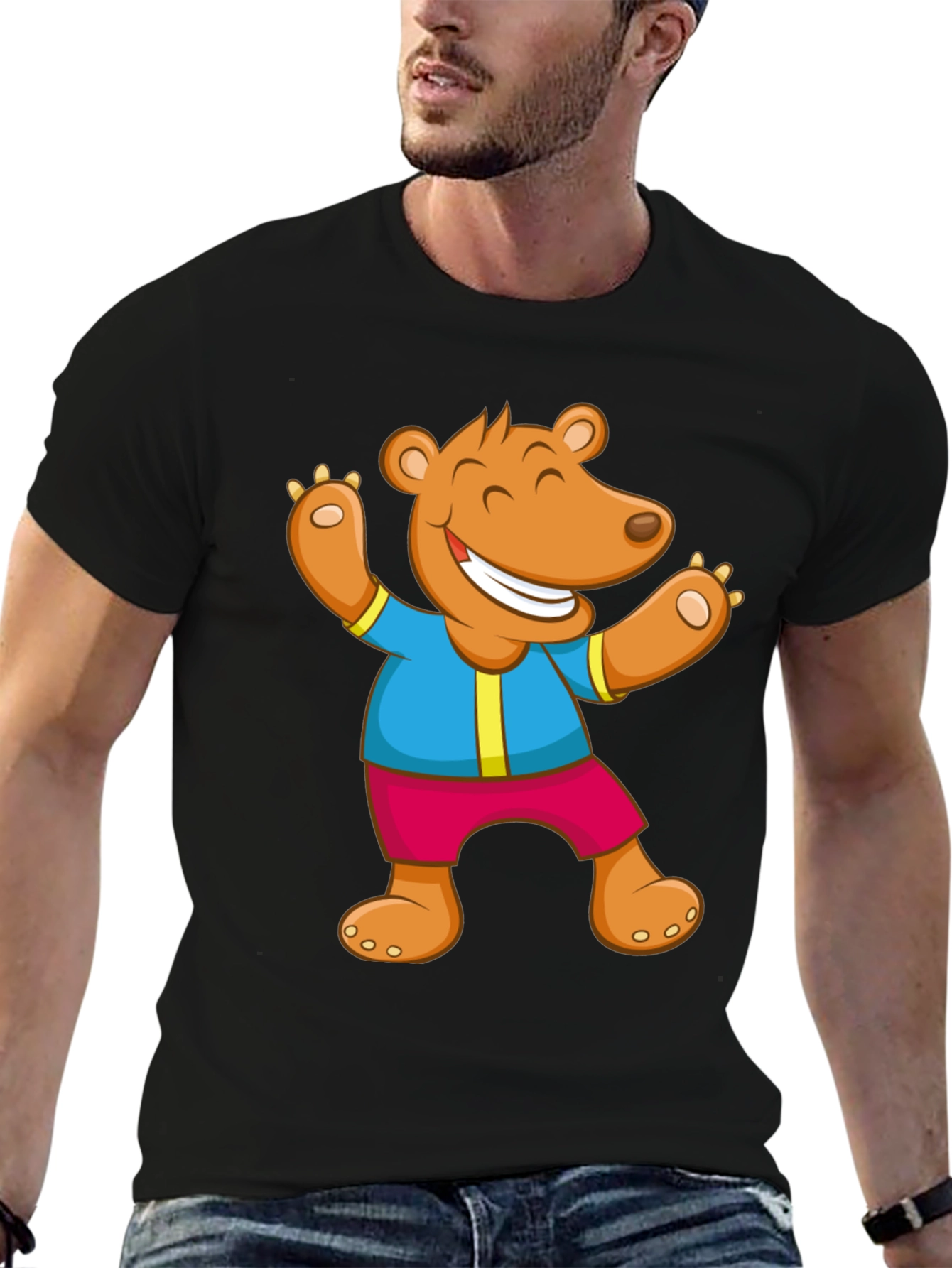 Cartoon Bear Graphic T-Shirt