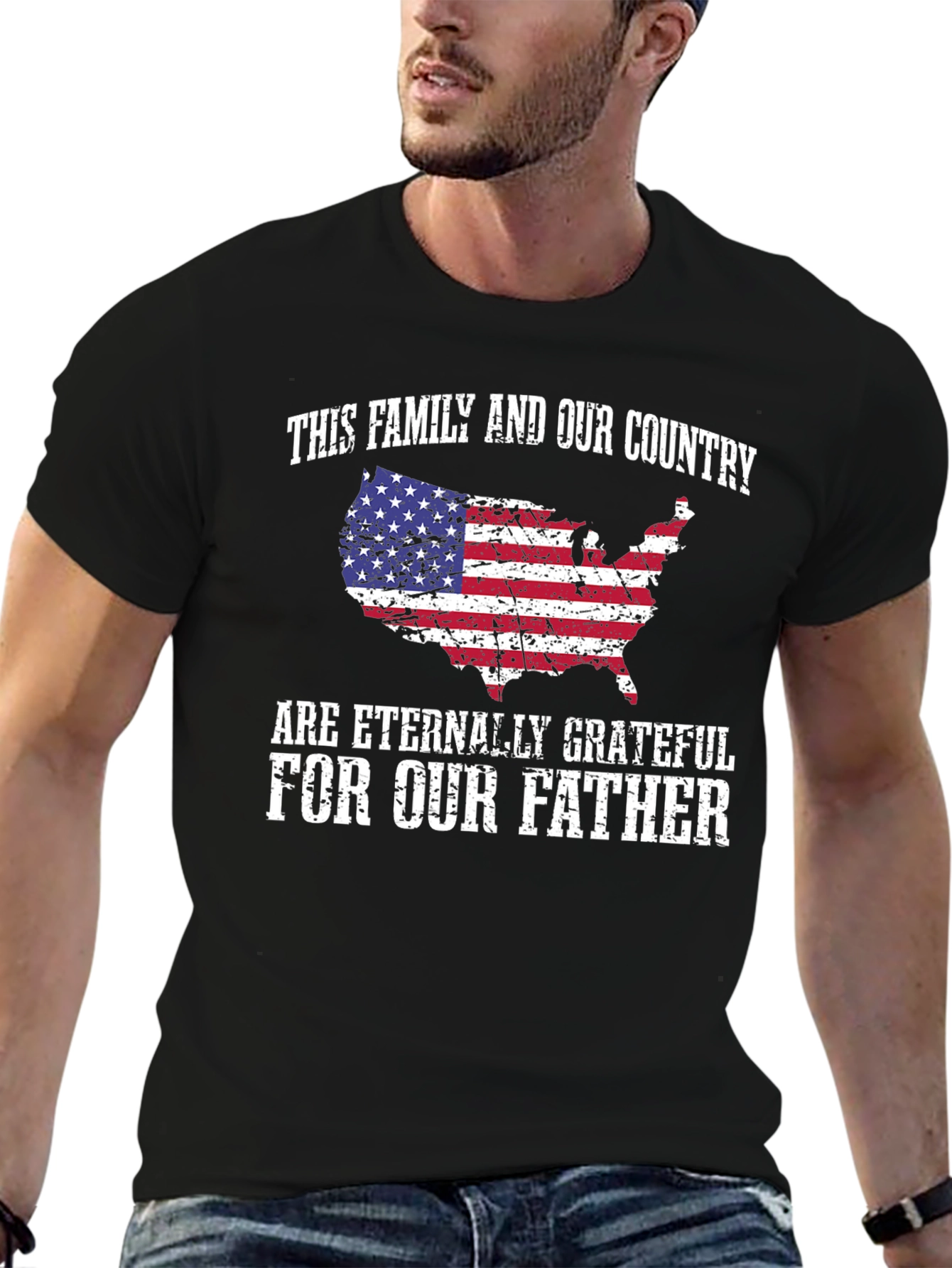 Patriotic Father T-Shirt - Family and Country