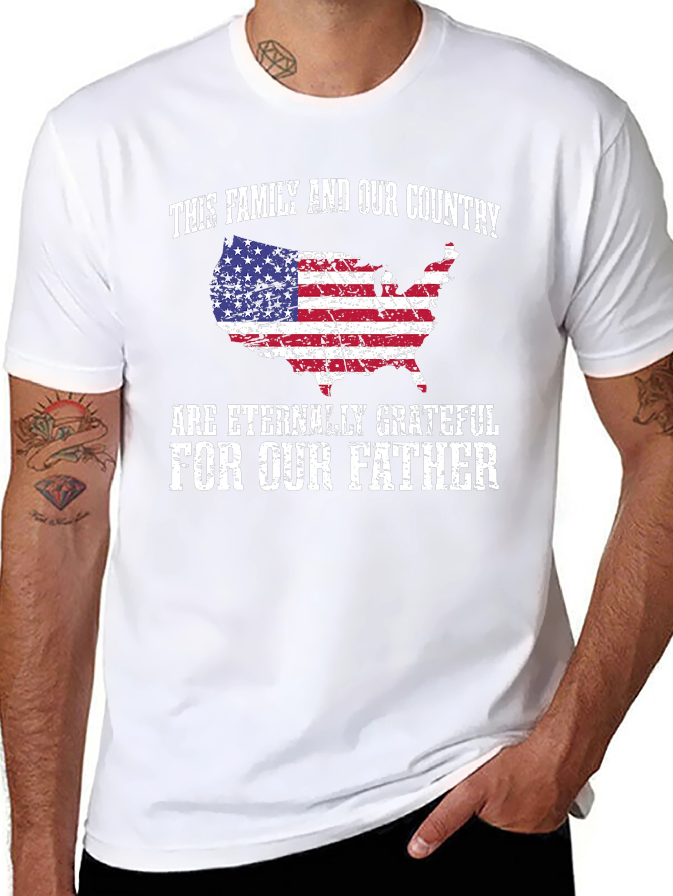 Patriotic Father T-Shirt - Family and Country