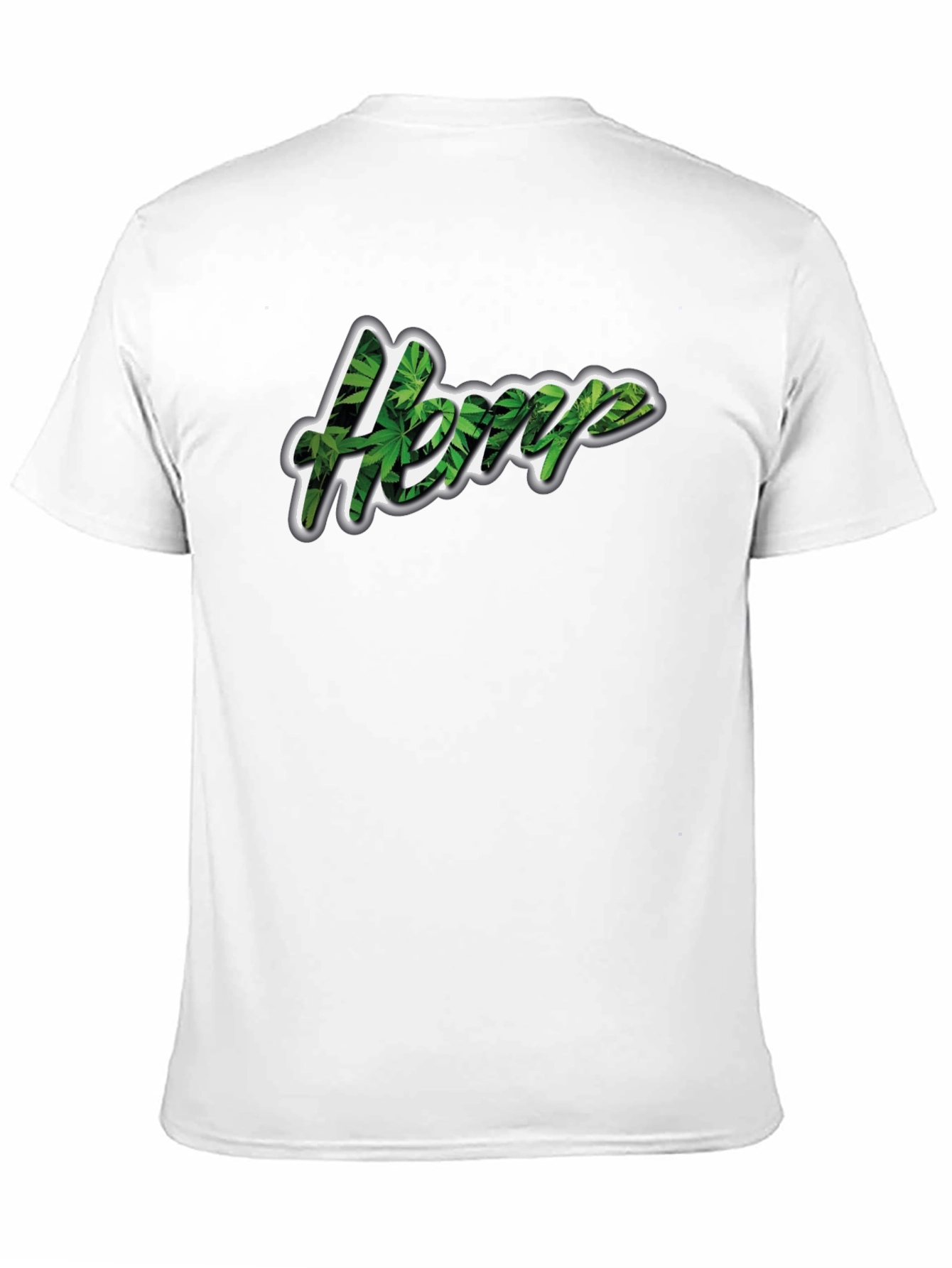 Hemp Leaf Print Black T-Shirt