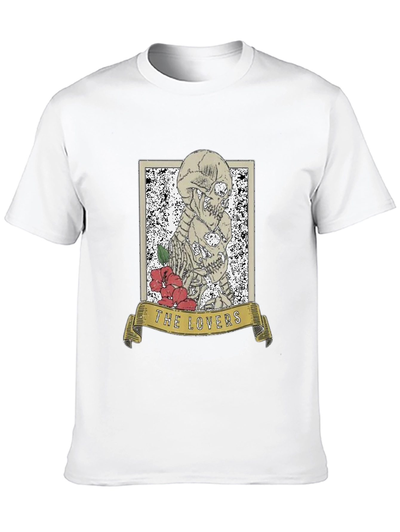 The Lovers Tarot Skeleton Graphic T-Shirt
