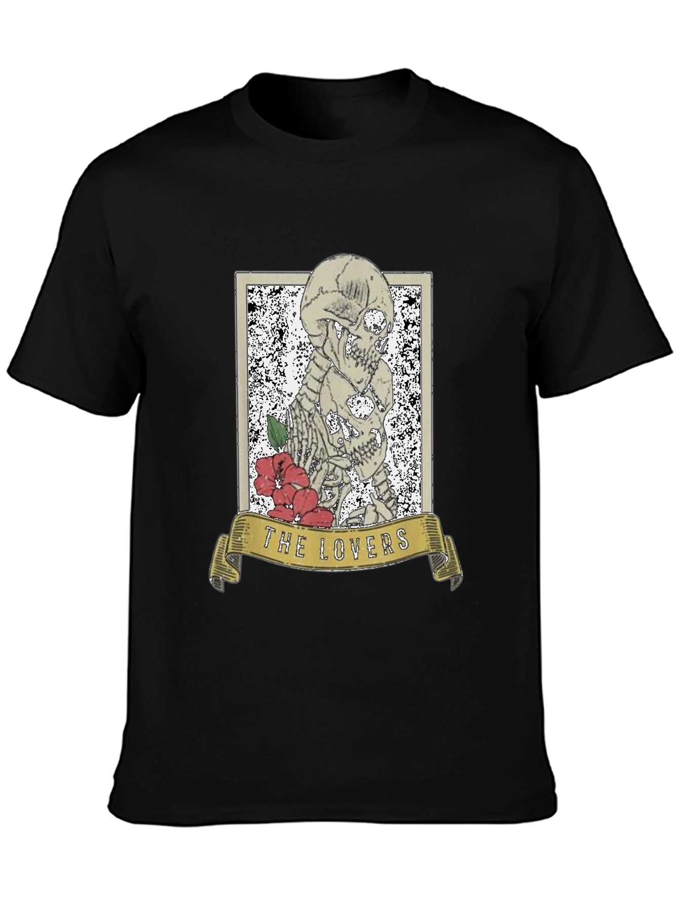 The Lovers Tarot Skeleton Graphic T-Shirt