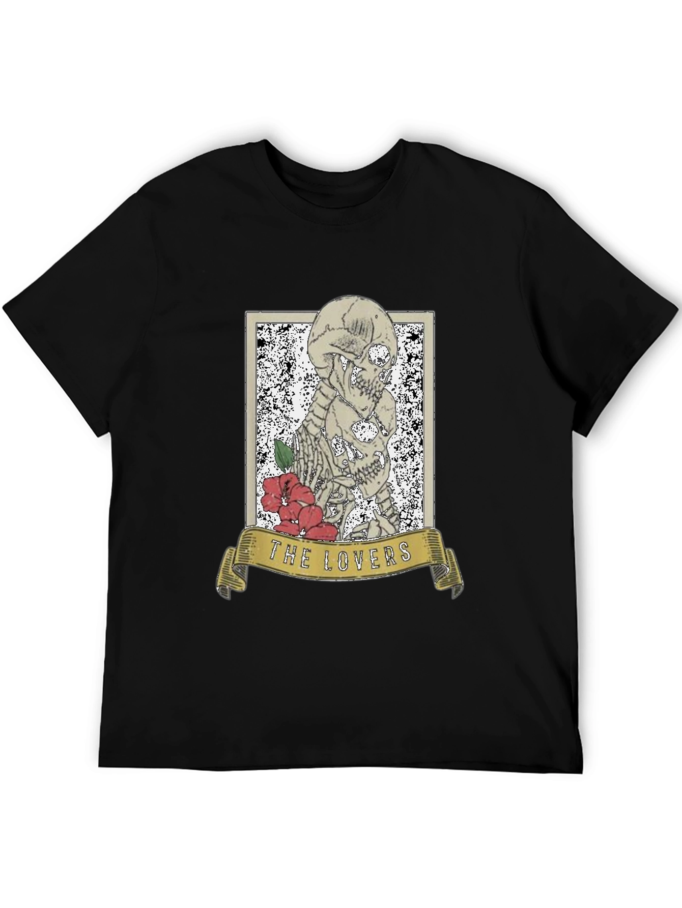 The Lovers Tarot Skeleton Graphic T-Shirt