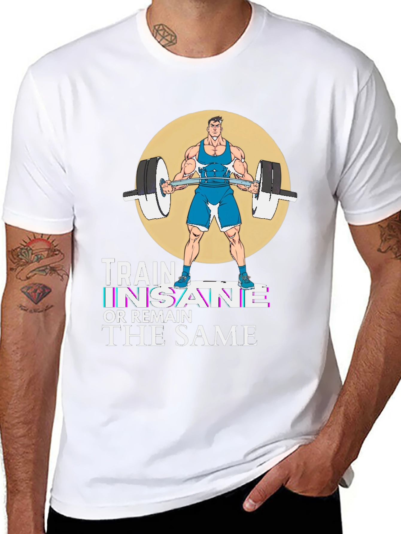 Train Insane Graphic T-Shirt - Workout Motivation Tee