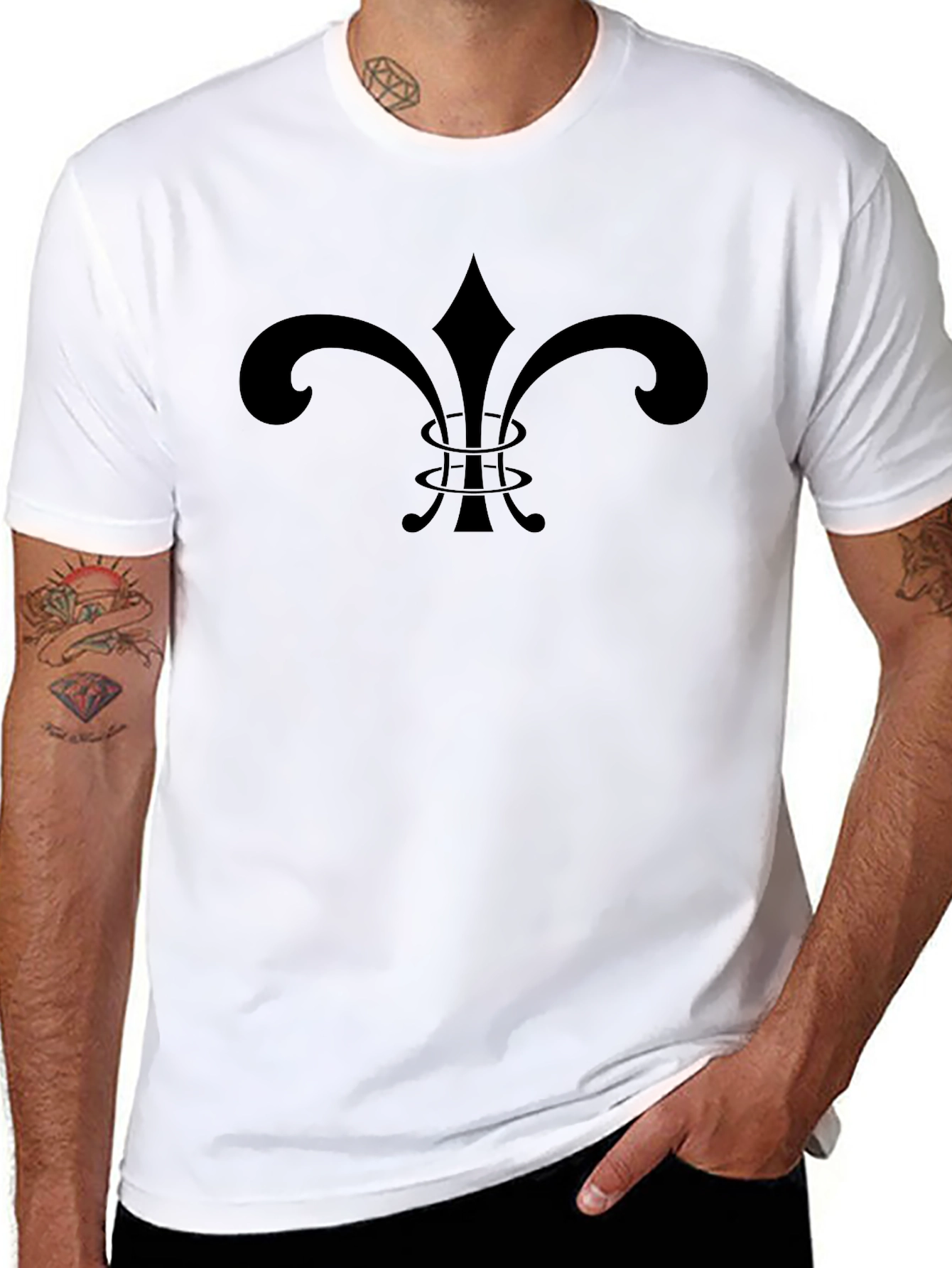 Fleur de Lis Graphic Black T-Shirt