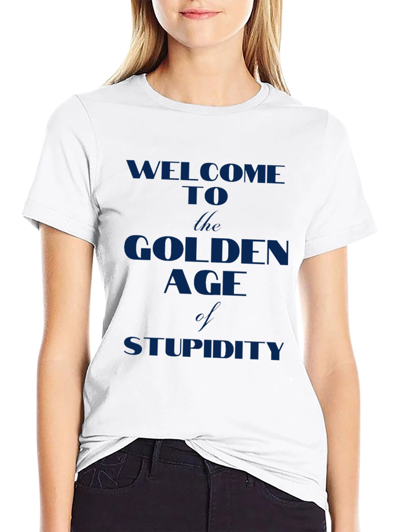 Golden Age of Stupidity T-Shirt - Dark Blue Print