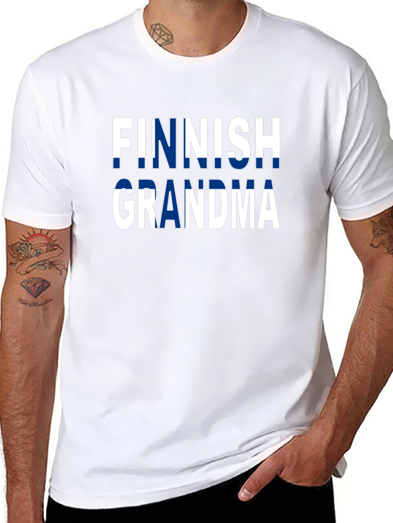 Finnish Grandma T-Shirt - Finland Flag
