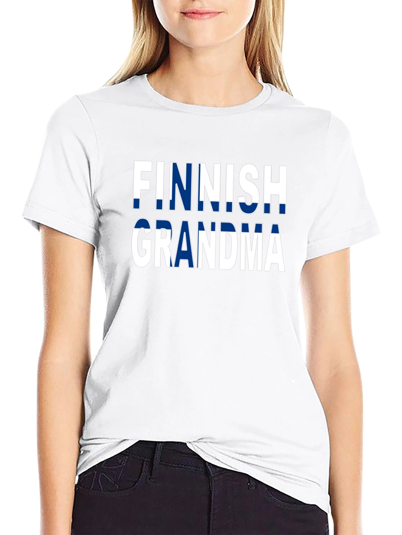 Finnish Grandma T-Shirt - Finland Flag