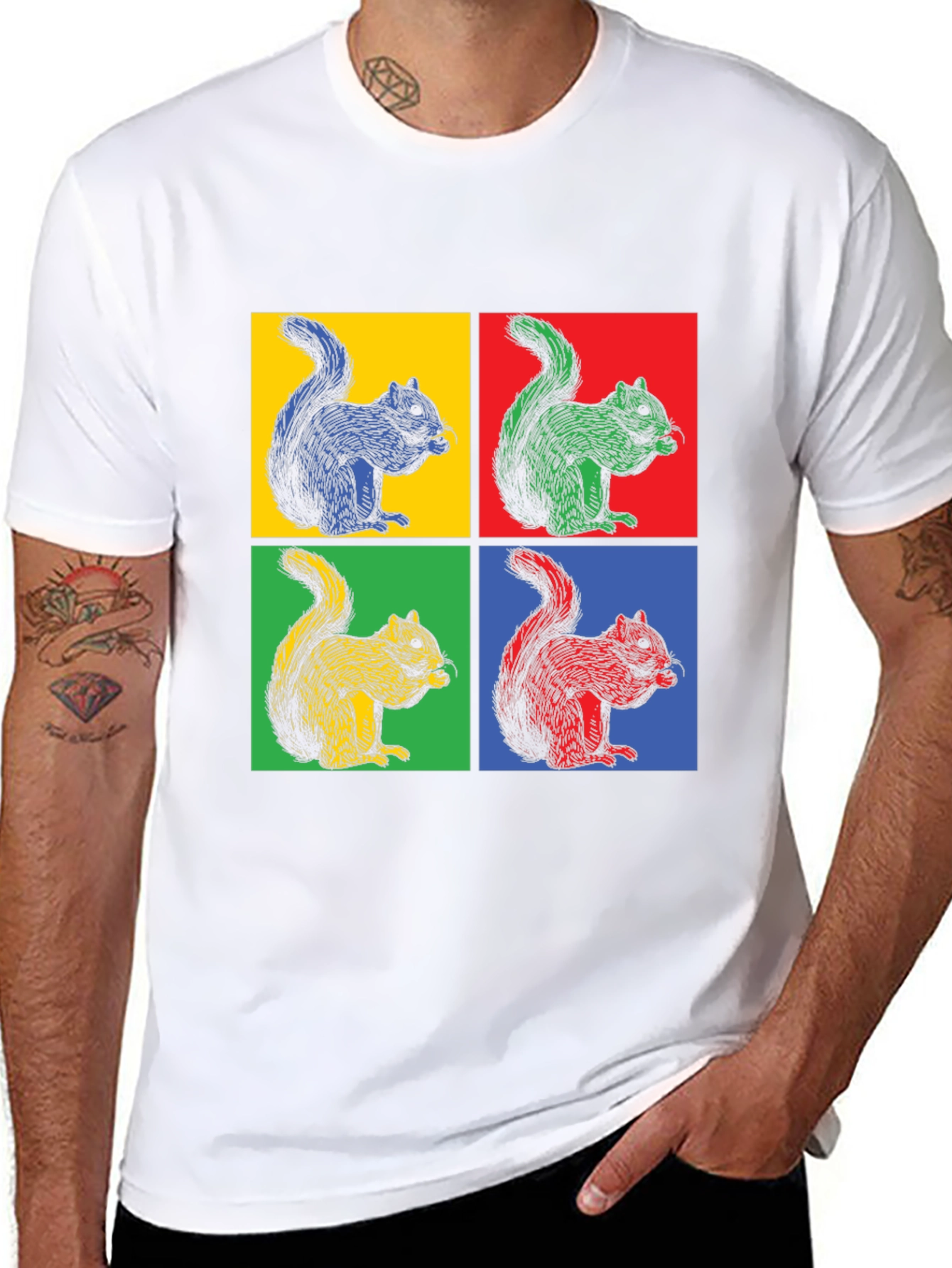 Pop Art Squirrel T-Shirt - Funky Graphic Tee