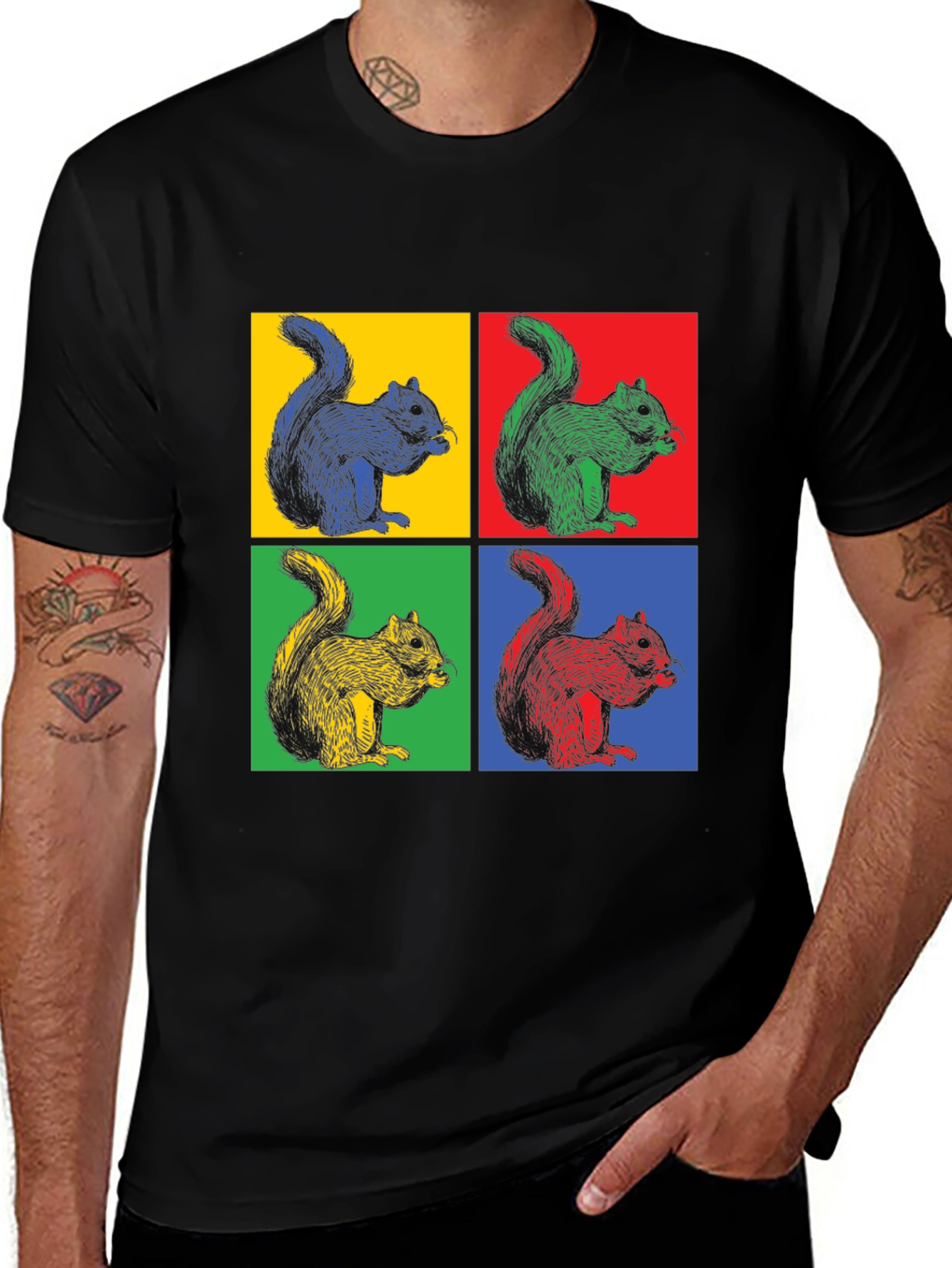 Pop Art Squirrel T-Shirt - Funky Graphic Tee