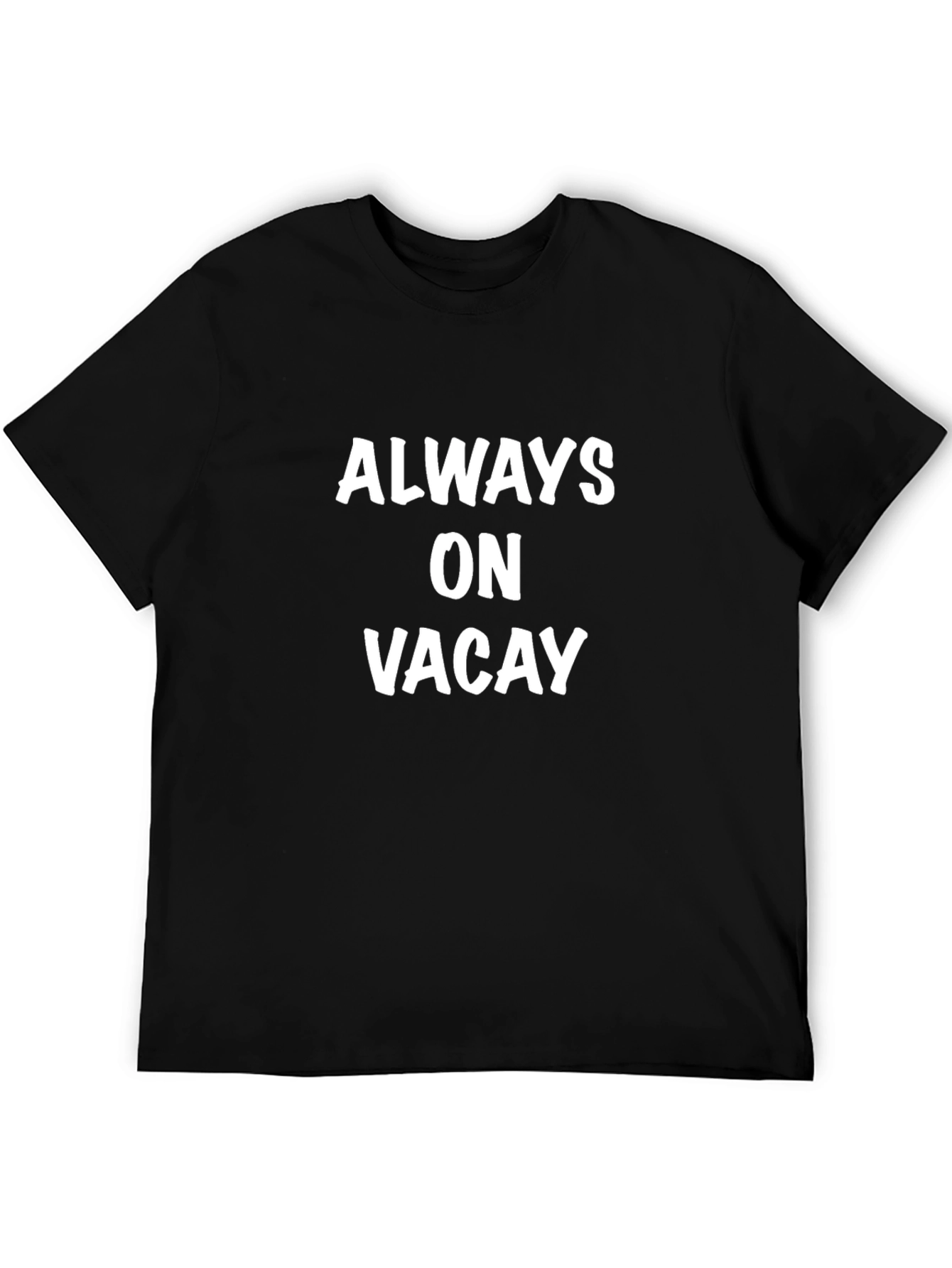Always On Vacay Black Graphic T-Shirt