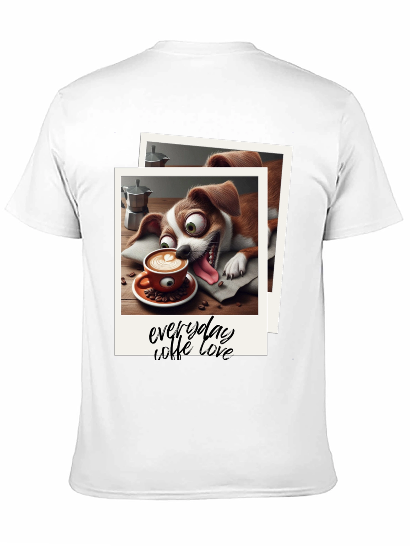 Everyday Coffee Love T-Shirt - Cute Dog Design