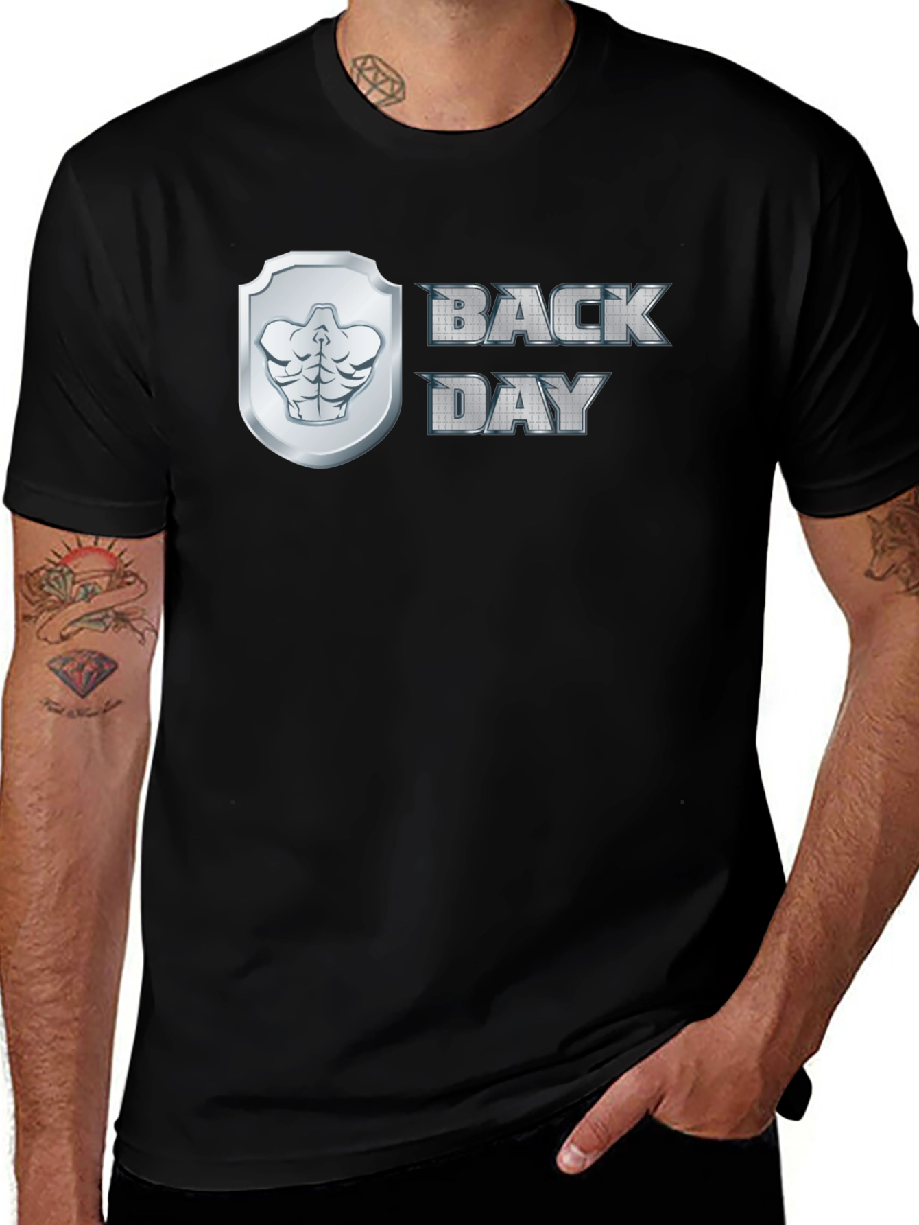 Back Day Mens Black Graphic T-Shirt