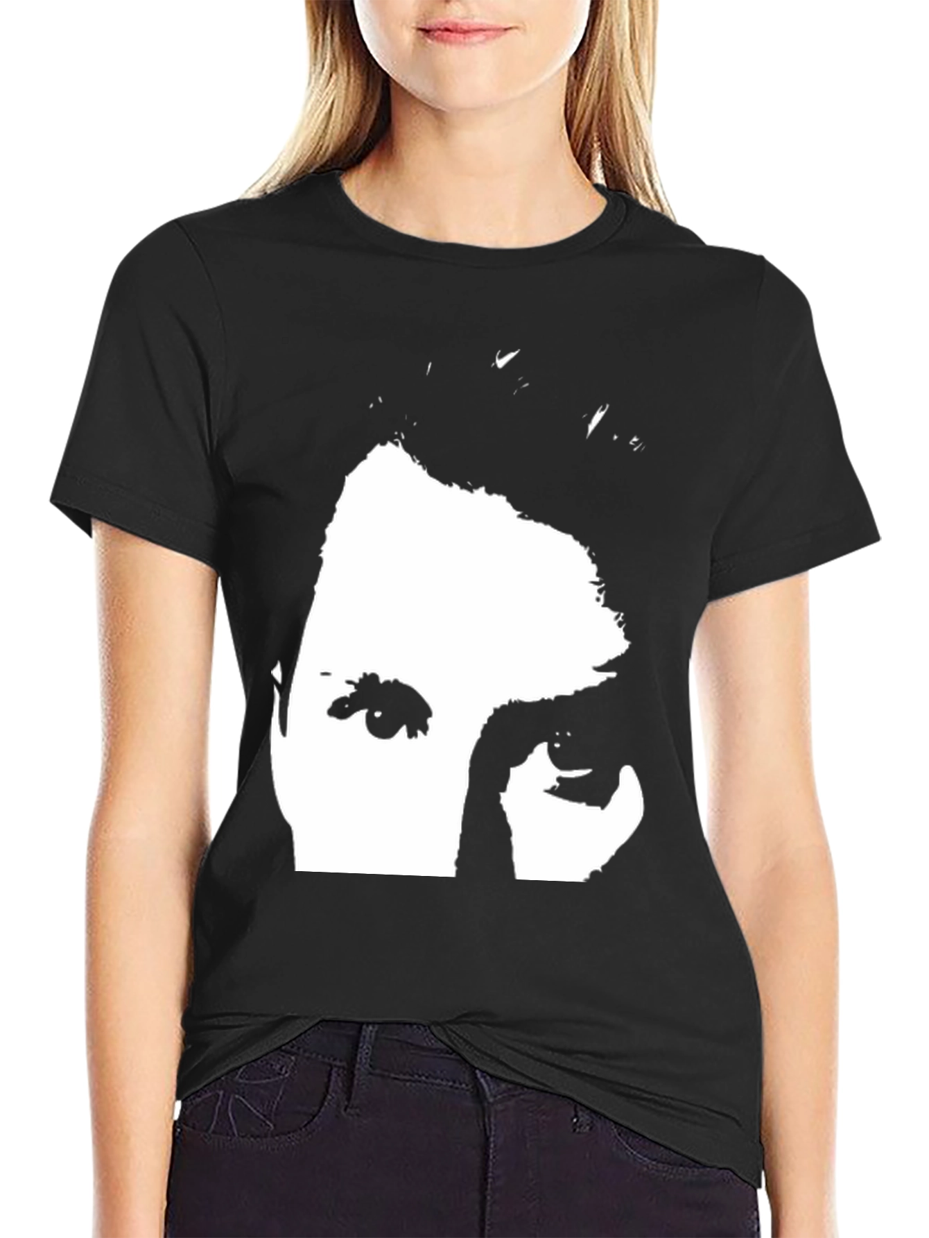 Black T-Shirt with Face Graphic
